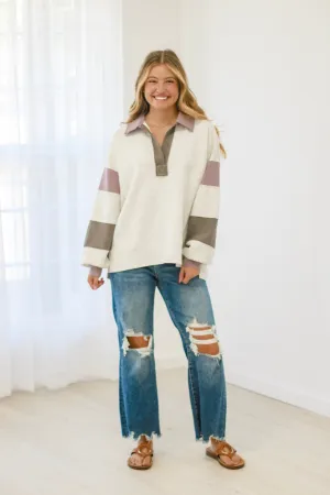 On Repeat Pullover in Gray/Orchid by Bucketlist