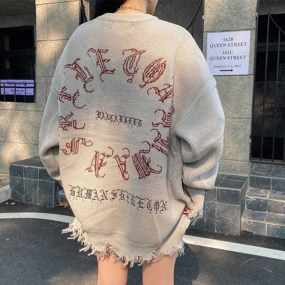 OOC' High Street Skeleton Embroidery Sweater