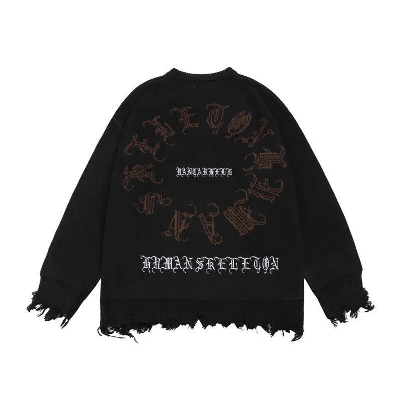 OOC' High Street Skeleton Embroidery Sweater