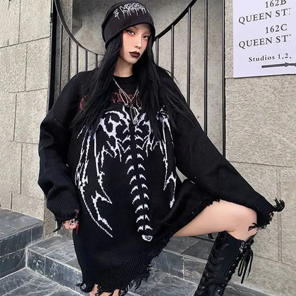 OOC' High Street Skeleton Embroidery Sweater