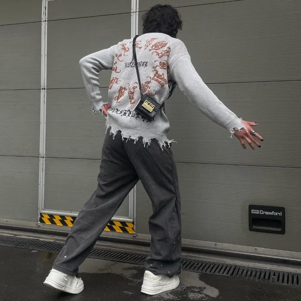 OOC' High Street Skeleton Embroidery Sweater