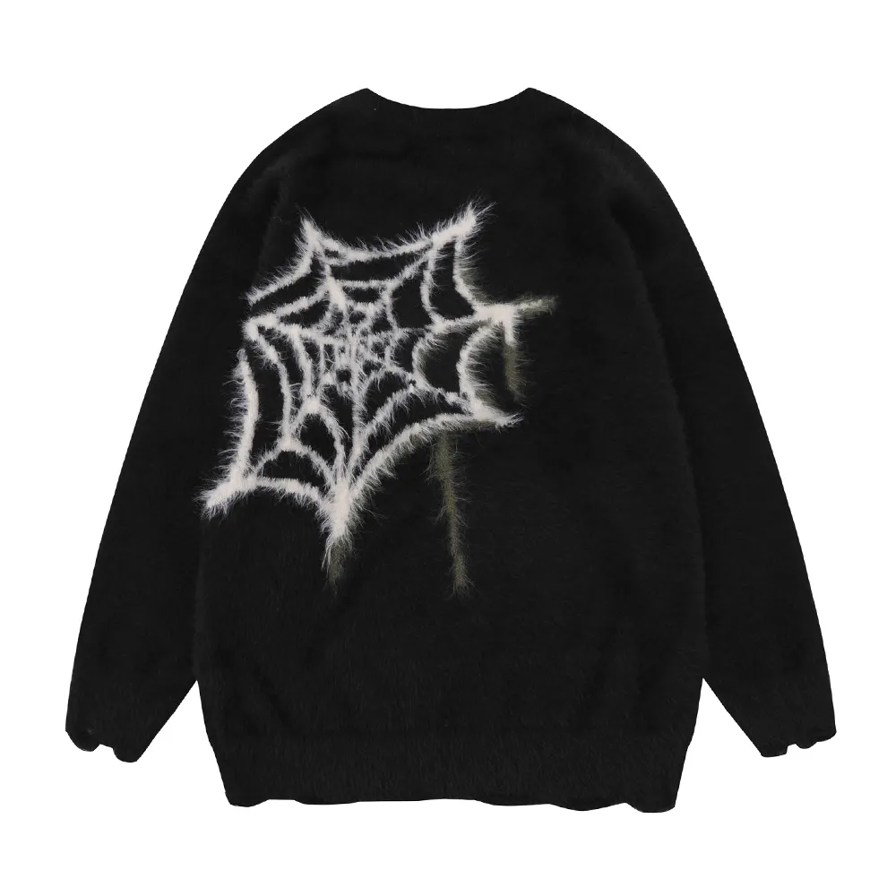 OOC' Hip Hop Pentagram Spider Sweater
