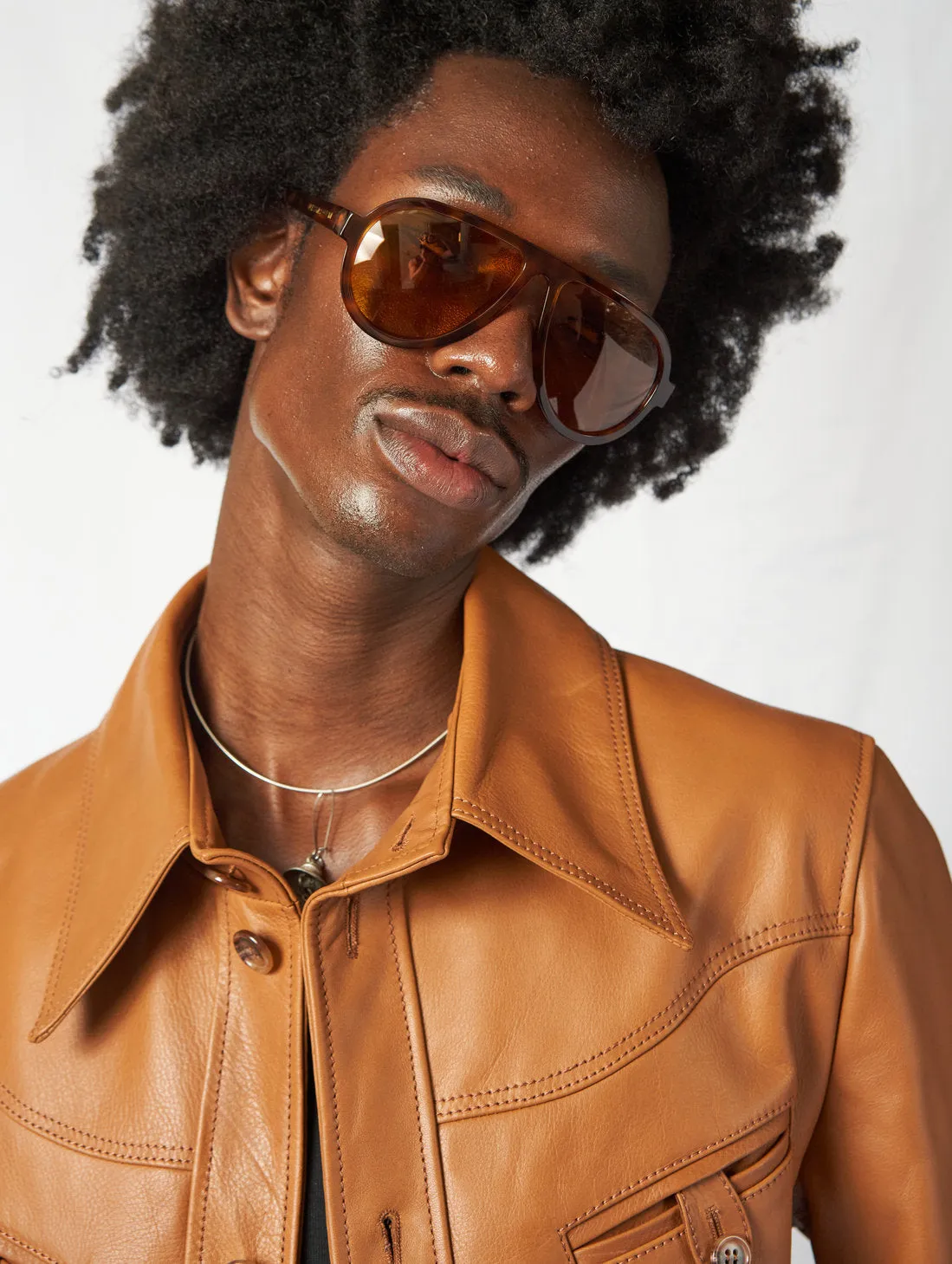 PABLO LEATHER JACKET IN CAMEL - Man