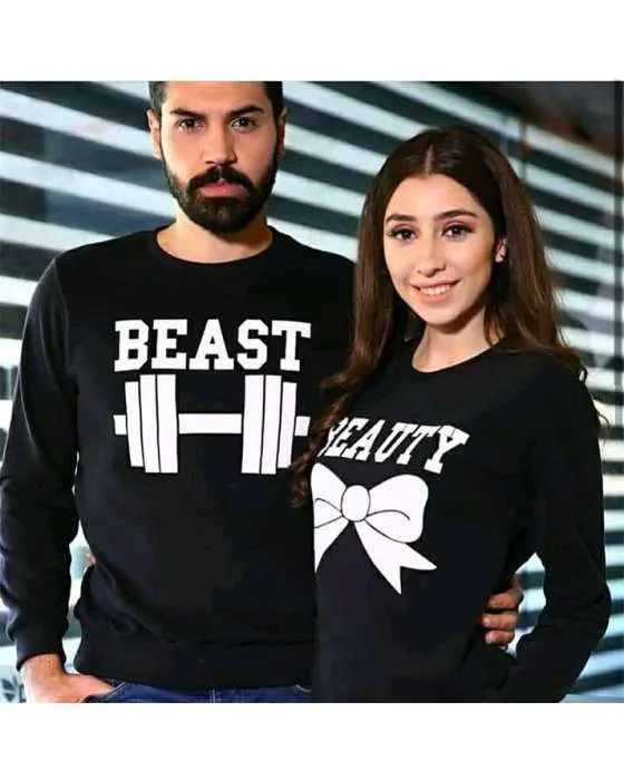 PACK OF 2 BLACK SWEATSHIRT FOR COUPLE