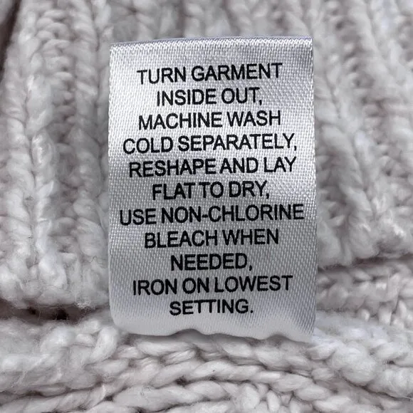 PacSun L.A. Hearts White Knit 1/4 Zip Long Sleeve Sweater Ribbed Neck Hem Size S