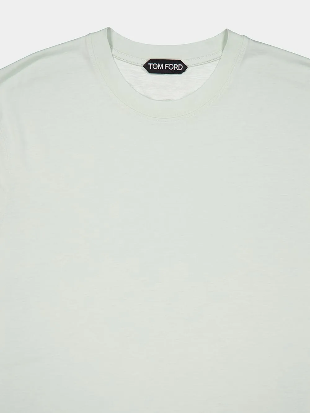 Pale Mint Lyocell-Cotton Crew T-Shirt