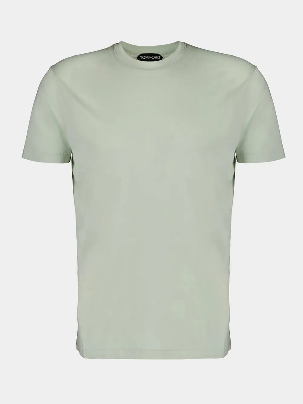 Pale Mint Lyocell-Cotton Crew T-Shirt