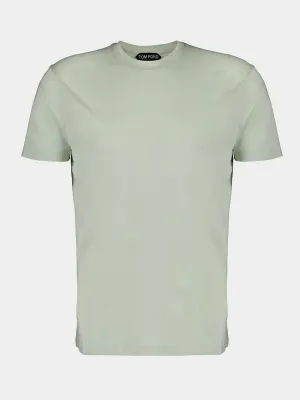 Pale Mint Lyocell-Cotton Crew T-Shirt
