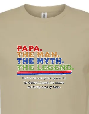PAPA - the man. the myth. the legend - tshirt