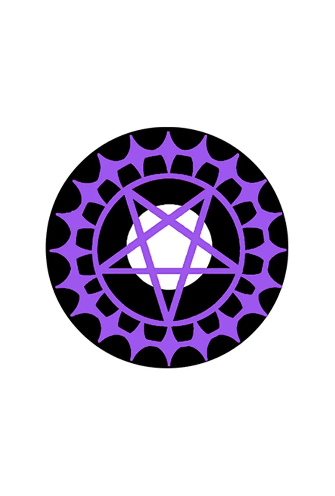 Party Lens #28 Black and Purple Pentagram Contact Lenses
