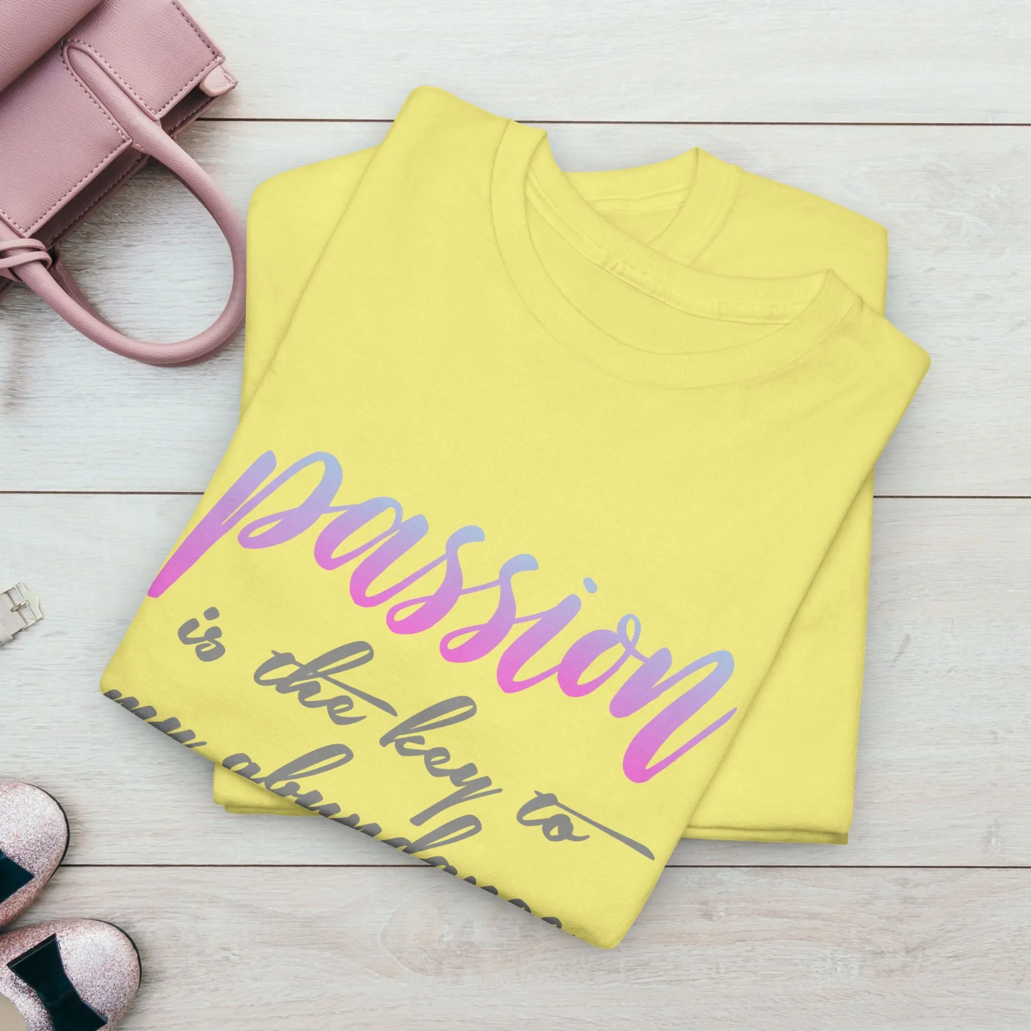 Passion is the Key Unisex Heavy Cotton Tee - Motivational T-Shirt for Inspiration and Abundance