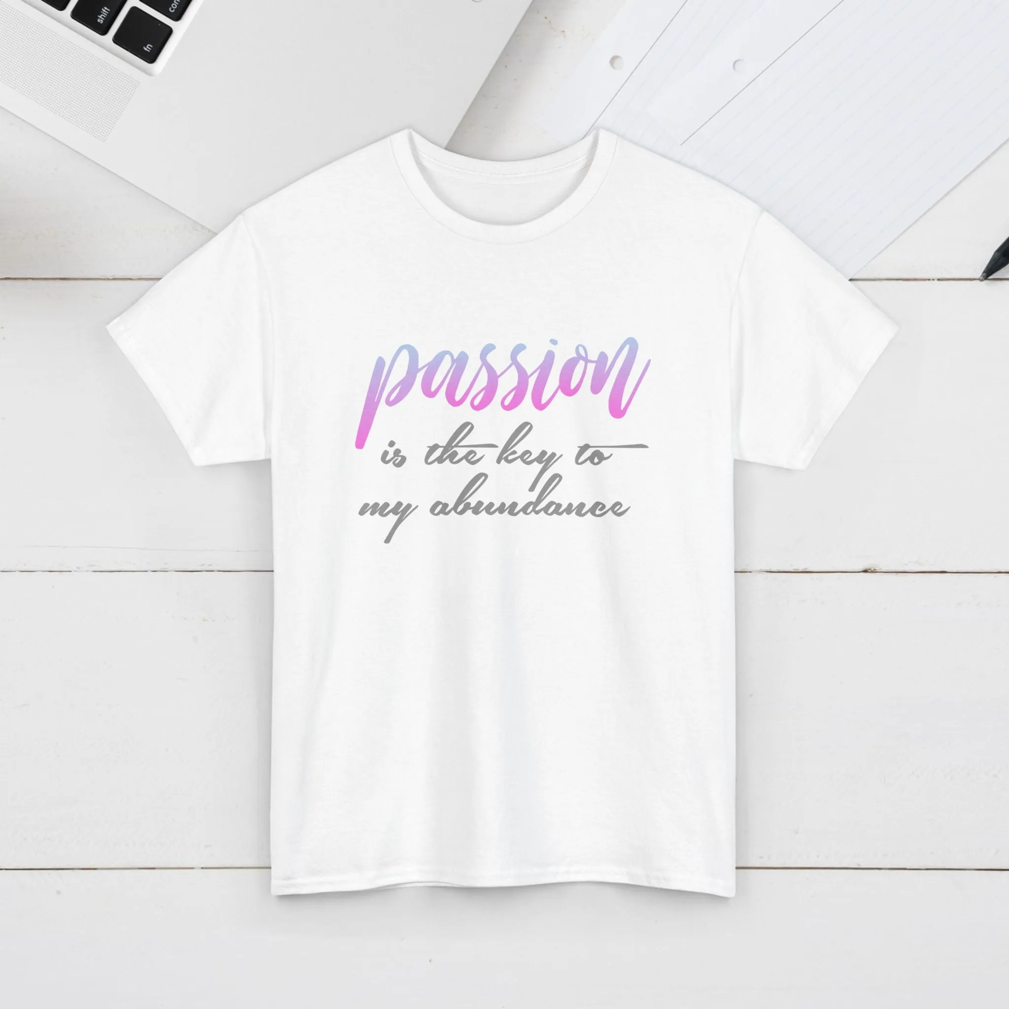 Passion is the Key Unisex Heavy Cotton Tee - Motivational T-Shirt for Inspiration and Abundance