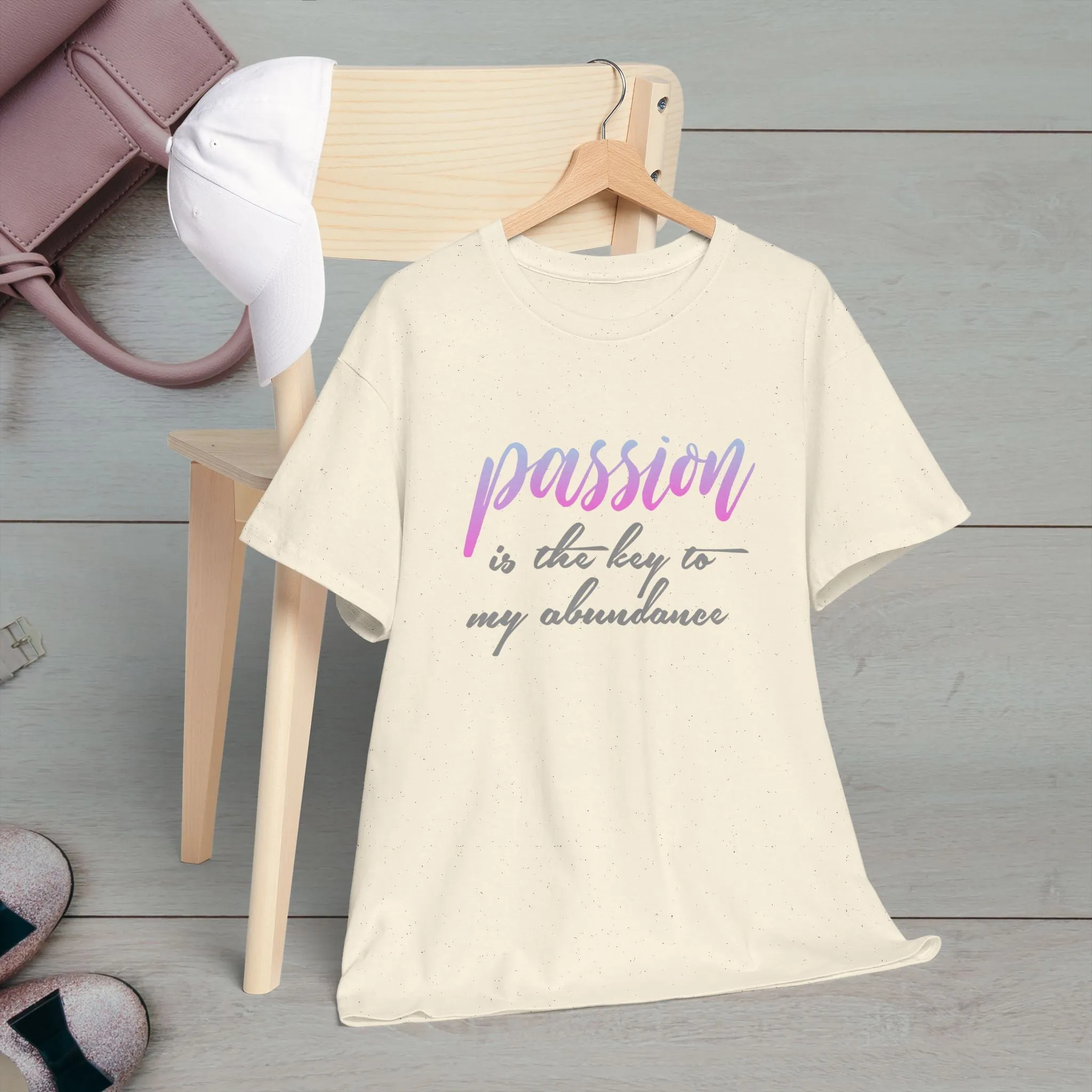 Passion is the Key Unisex Heavy Cotton Tee - Motivational T-Shirt for Inspiration and Abundance