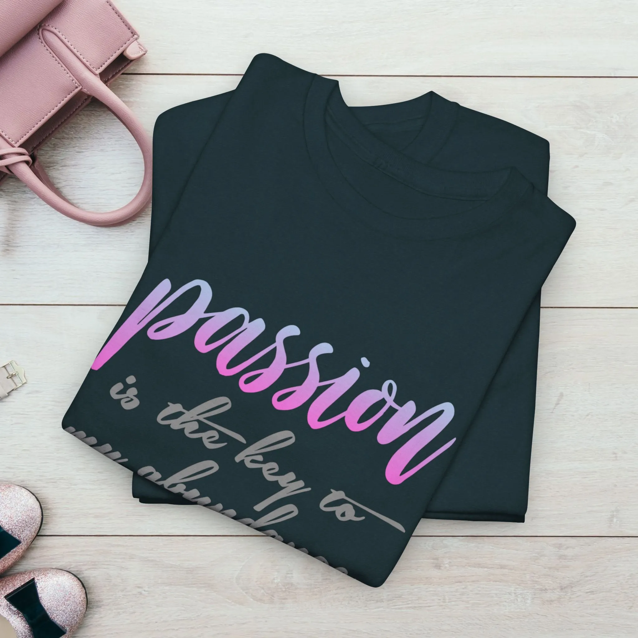 Passion is the Key Unisex Heavy Cotton Tee - Motivational T-Shirt for Inspiration and Abundance