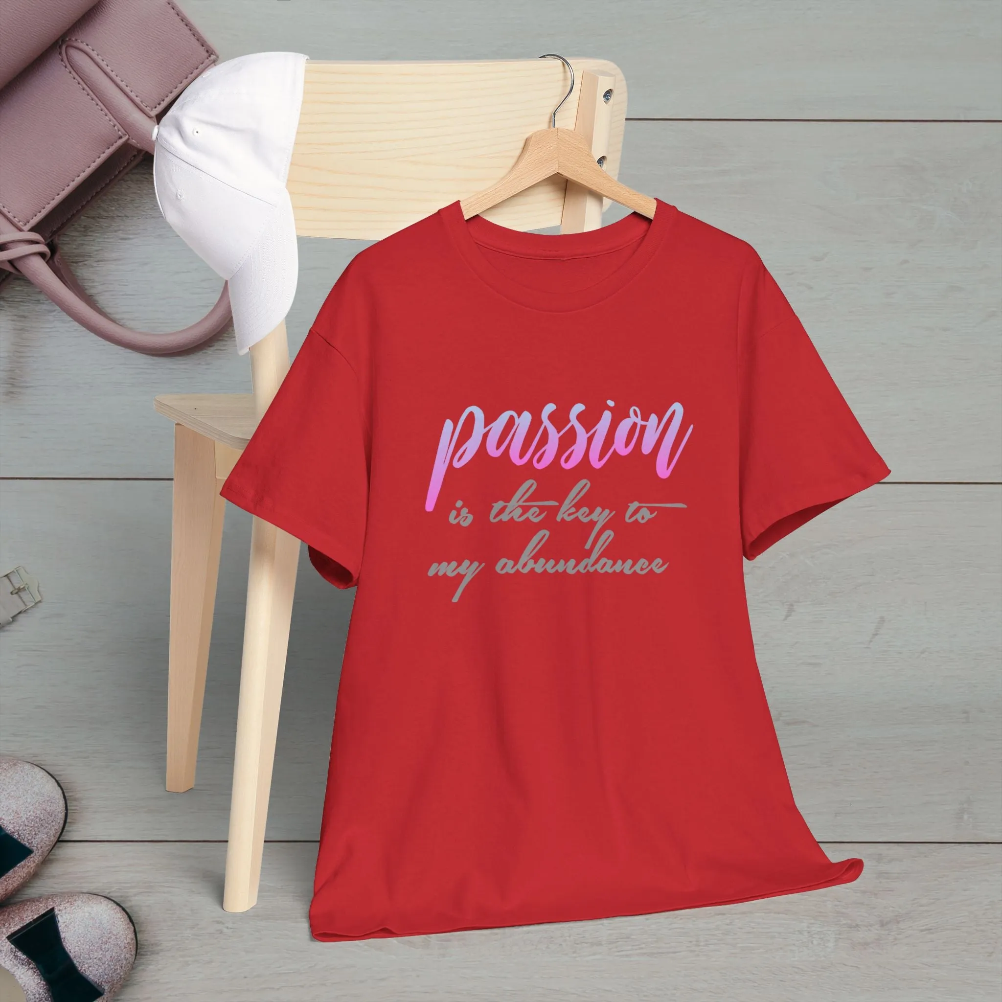 Passion is the Key Unisex Heavy Cotton Tee - Motivational T-Shirt for Inspiration and Abundance