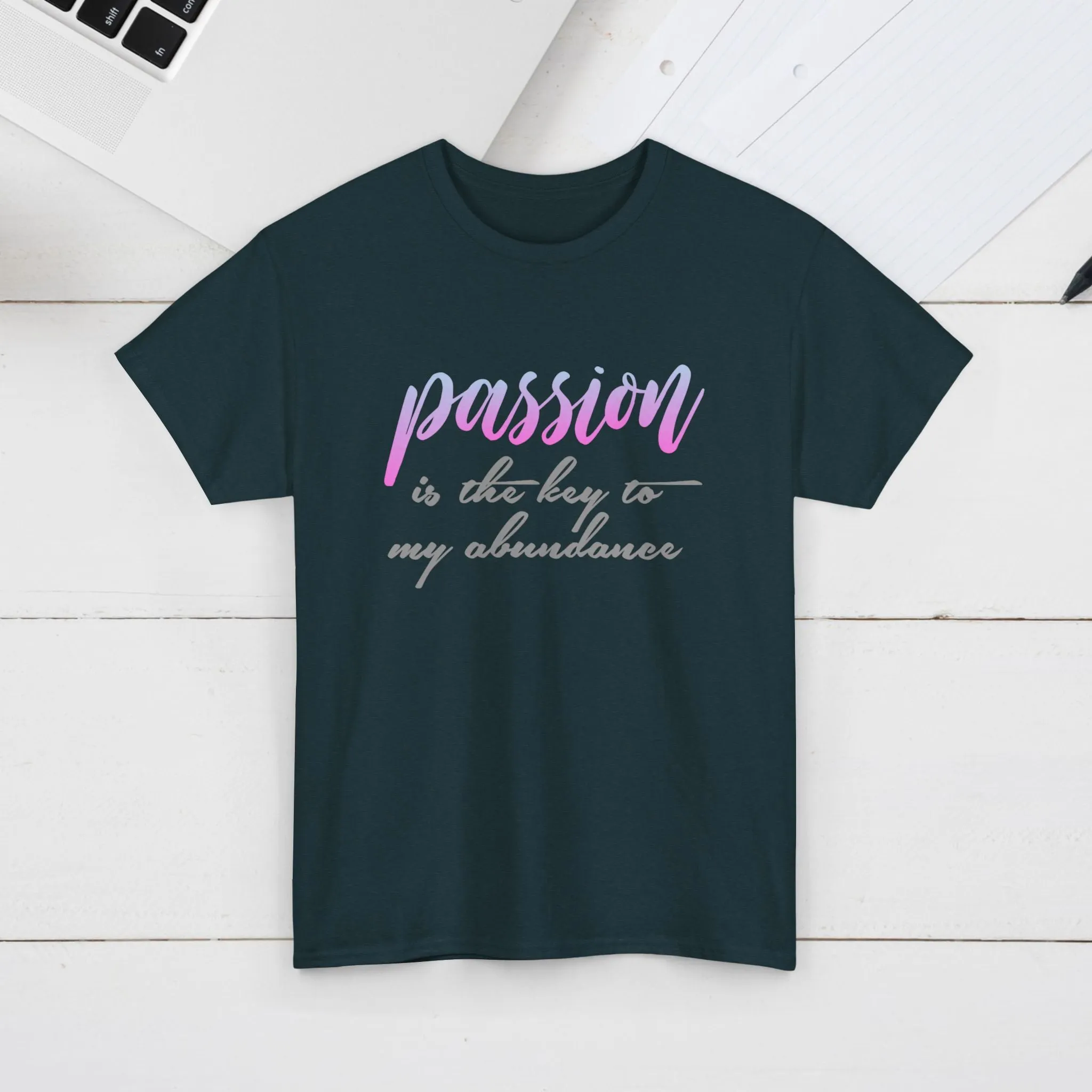 Passion is the Key Unisex Heavy Cotton Tee - Motivational T-Shirt for Inspiration and Abundance