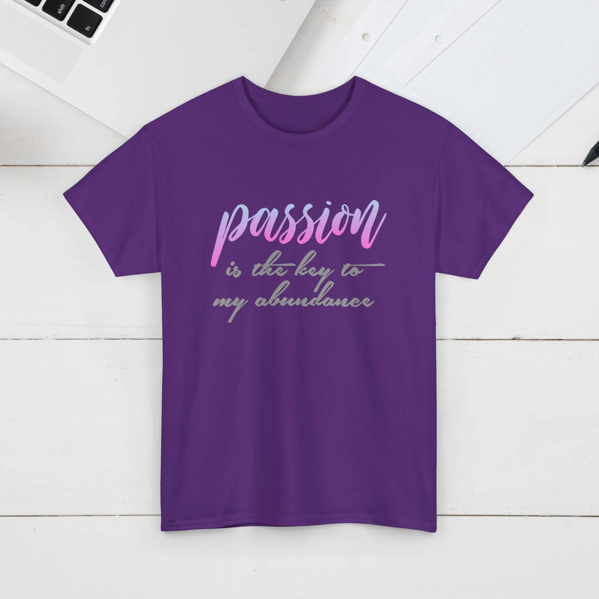 Passion is the Key Unisex Heavy Cotton Tee - Motivational T-Shirt for Inspiration and Abundance