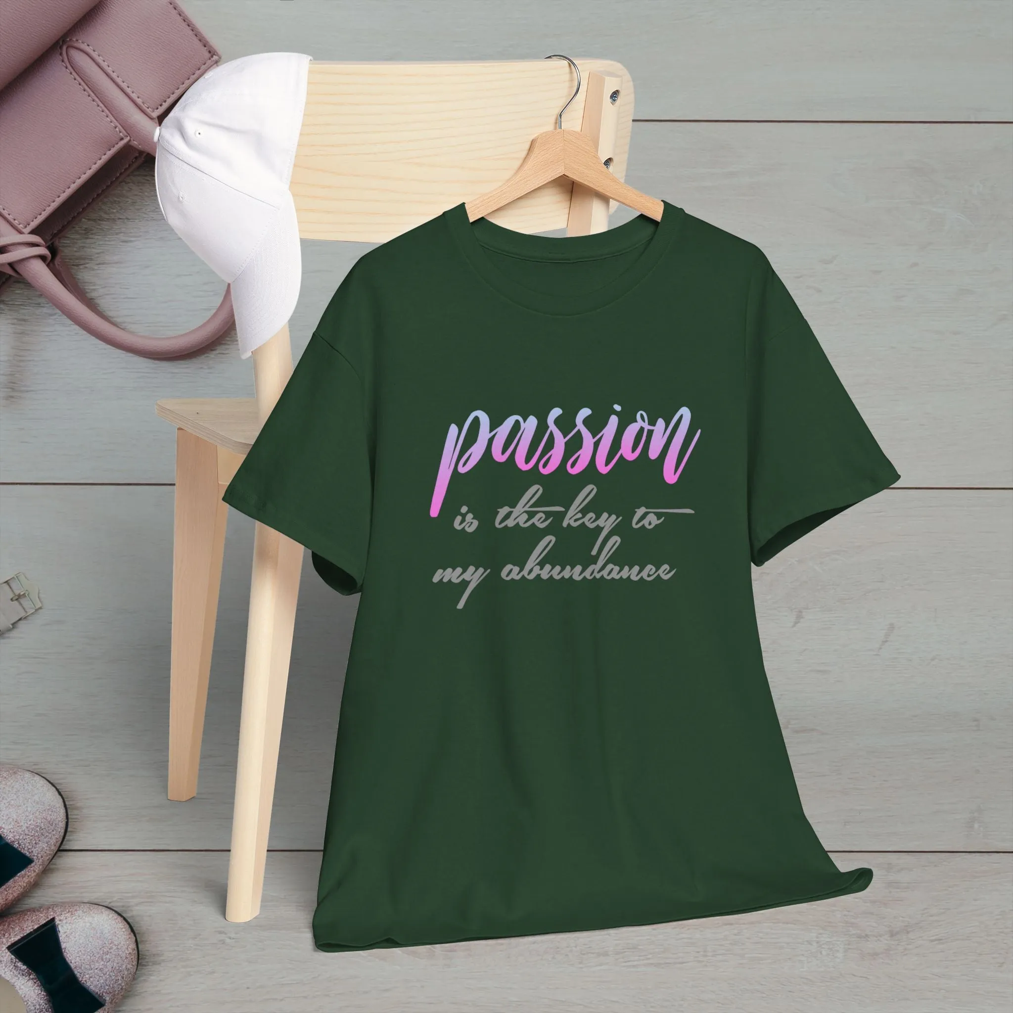 Passion is the Key Unisex Heavy Cotton Tee - Motivational T-Shirt for Inspiration and Abundance
