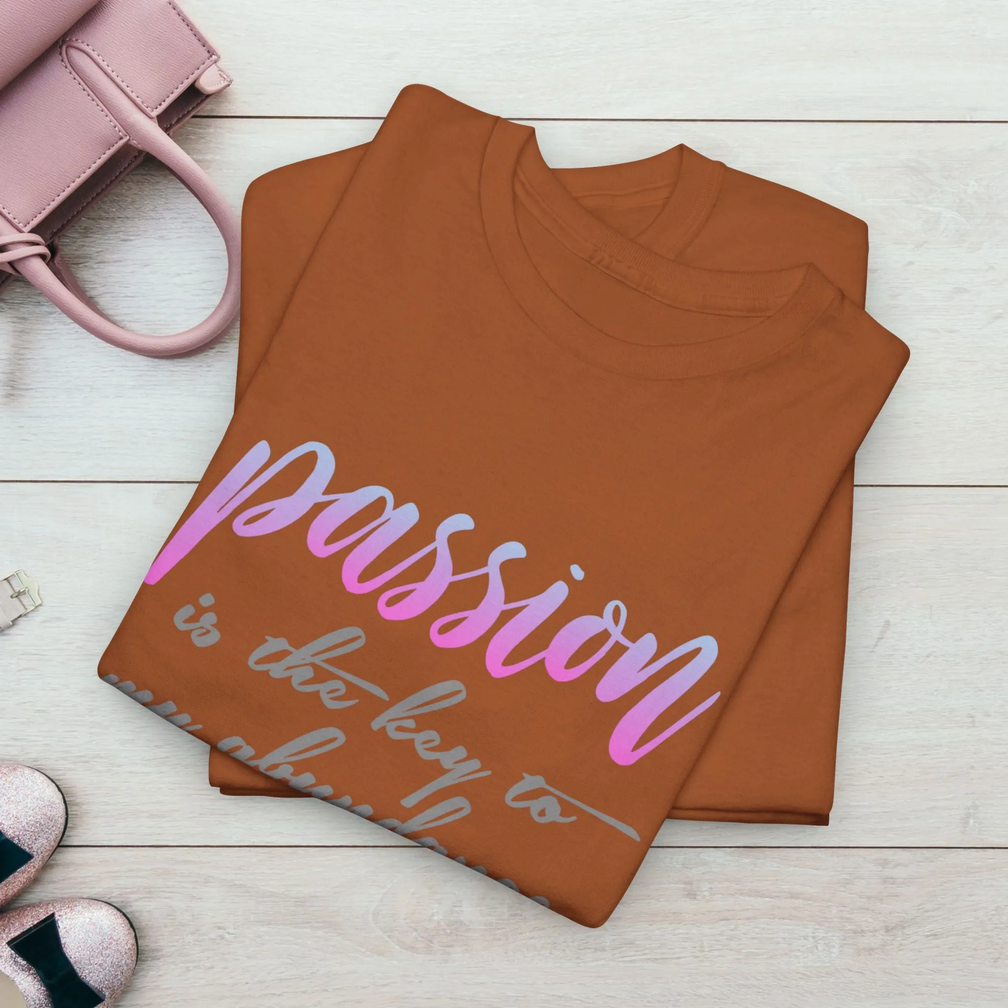 Passion is the Key Unisex Heavy Cotton Tee - Motivational T-Shirt for Inspiration and Abundance
