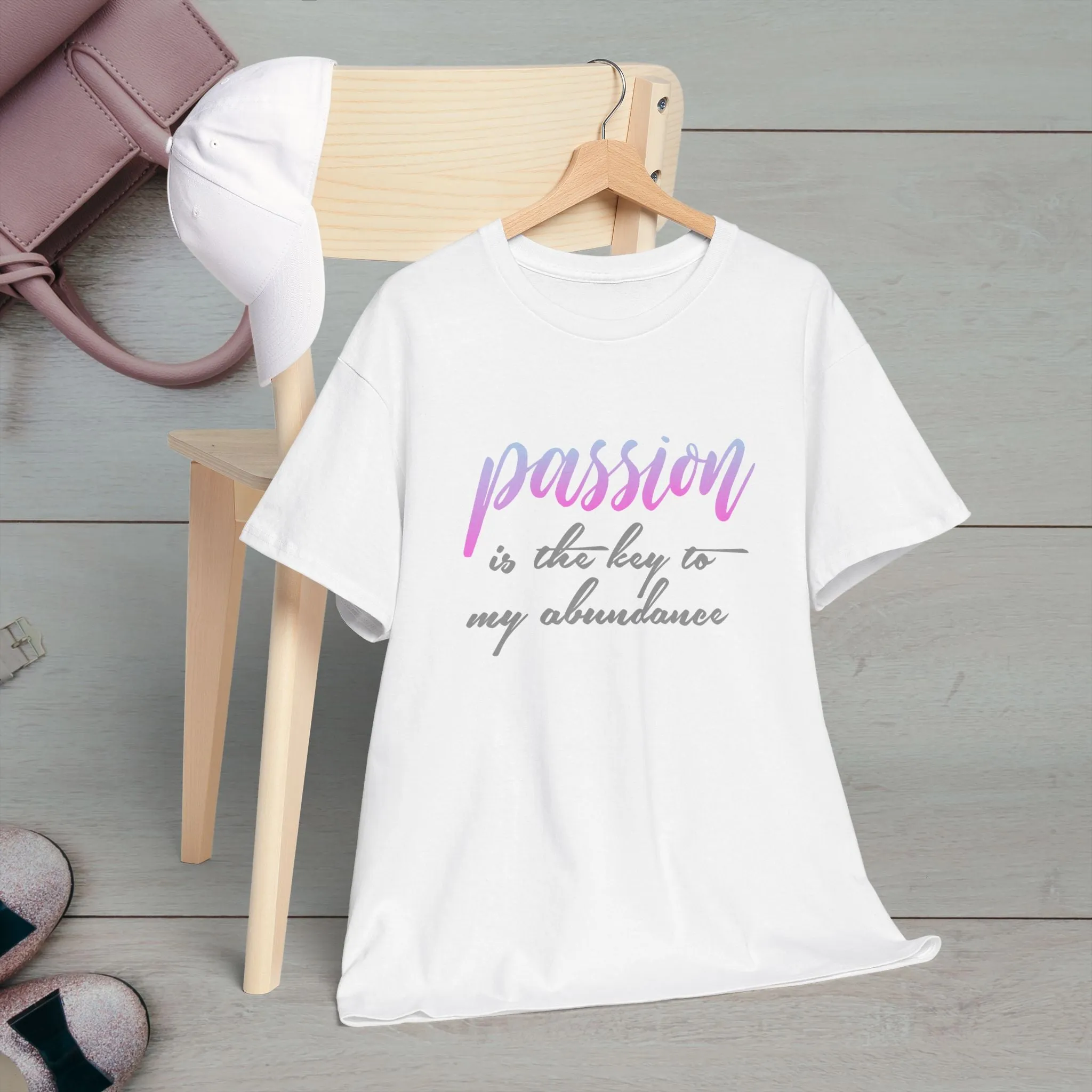 Passion is the Key Unisex Heavy Cotton Tee - Motivational T-Shirt for Inspiration and Abundance