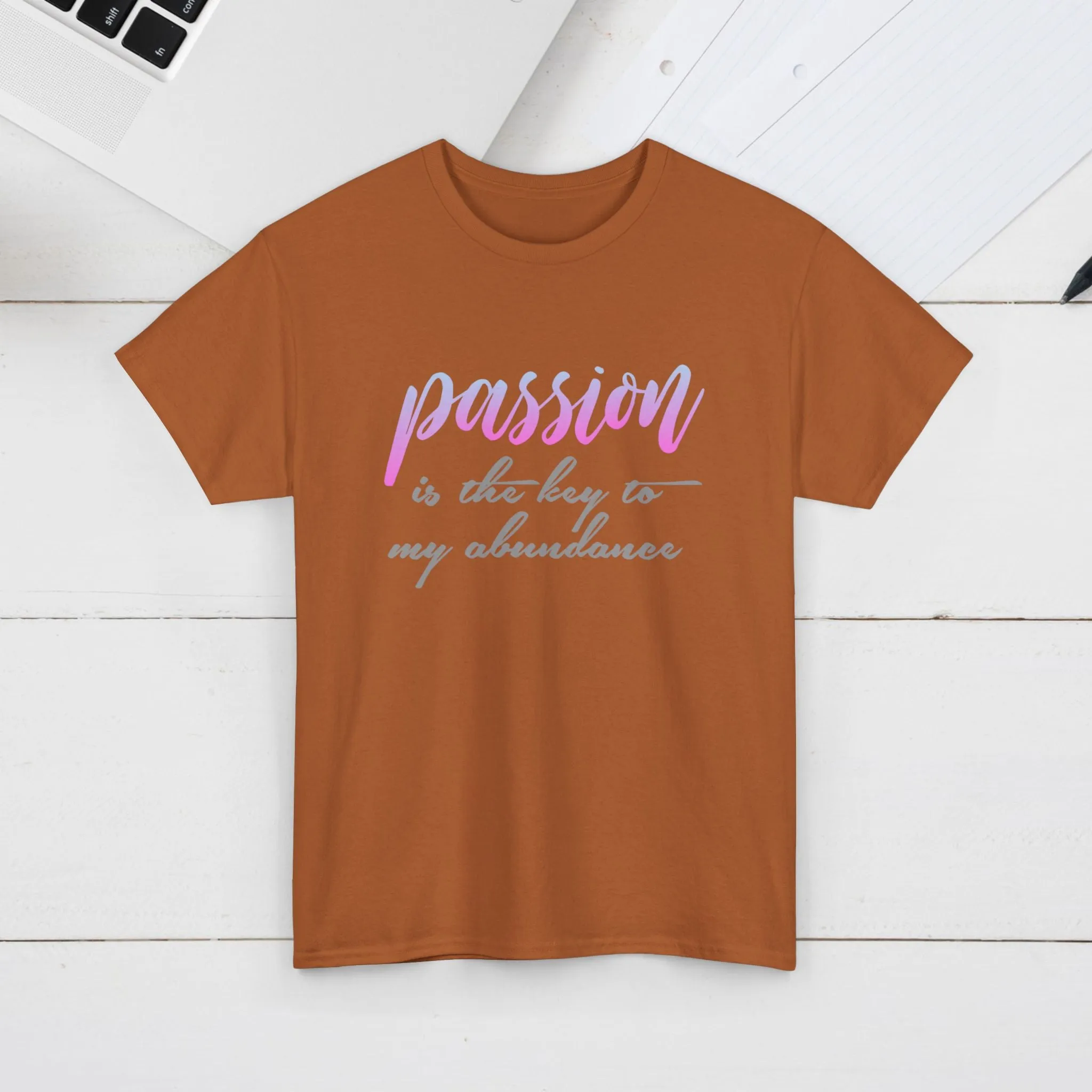 Passion is the Key Unisex Heavy Cotton Tee - Motivational T-Shirt for Inspiration and Abundance