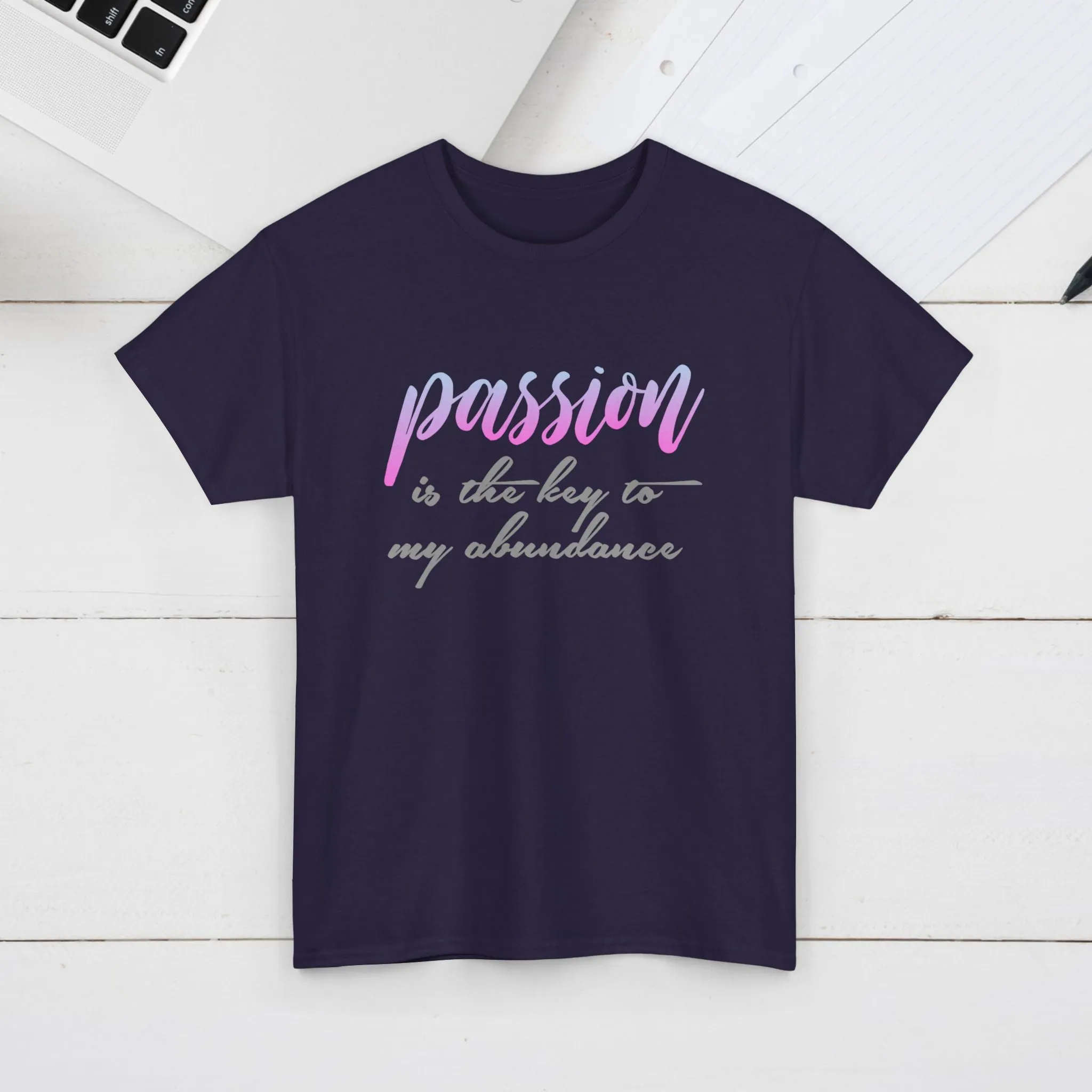 Passion is the Key Unisex Heavy Cotton Tee - Motivational T-Shirt for Inspiration and Abundance