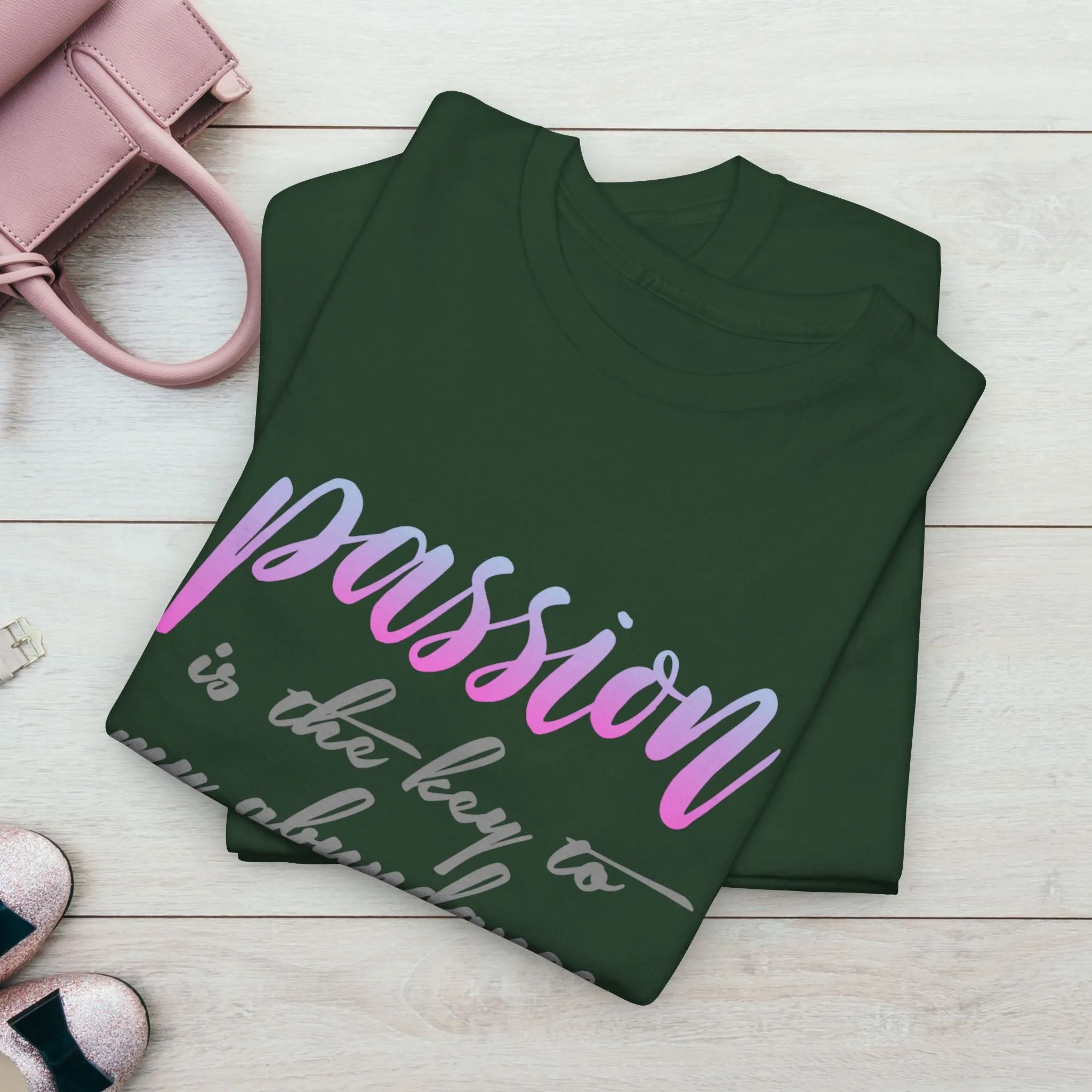 Passion is the Key Unisex Heavy Cotton Tee - Motivational T-Shirt for Inspiration and Abundance