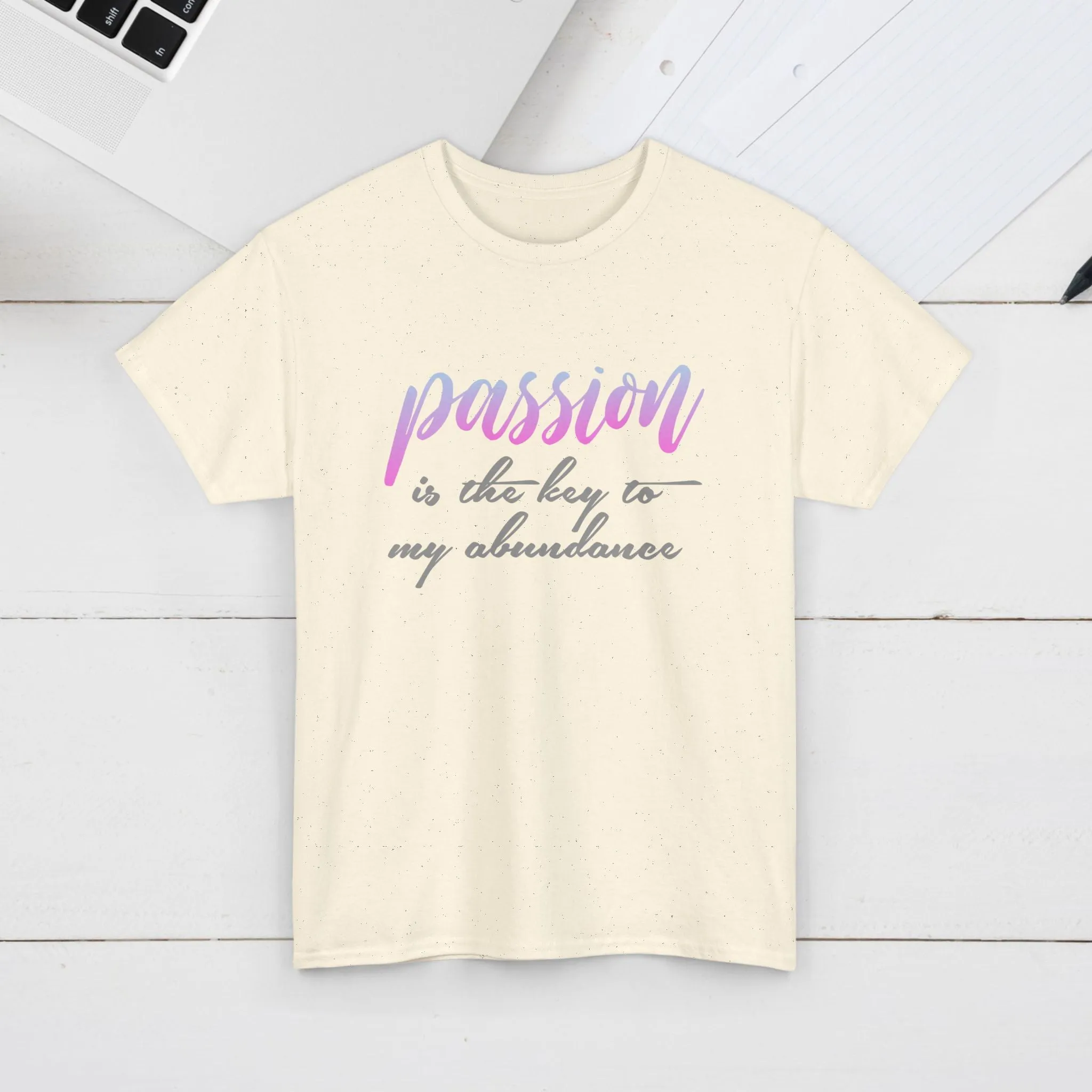 Passion is the Key Unisex Heavy Cotton Tee - Motivational T-Shirt for Inspiration and Abundance