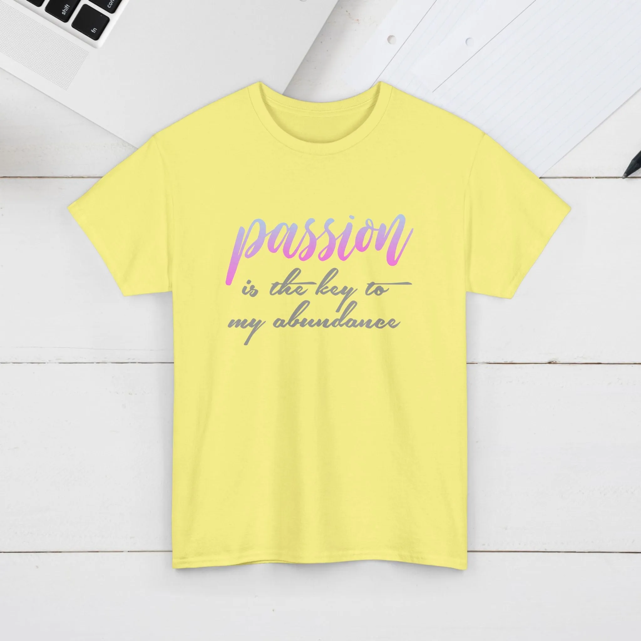 Passion is the Key Unisex Heavy Cotton Tee - Motivational T-Shirt for Inspiration and Abundance