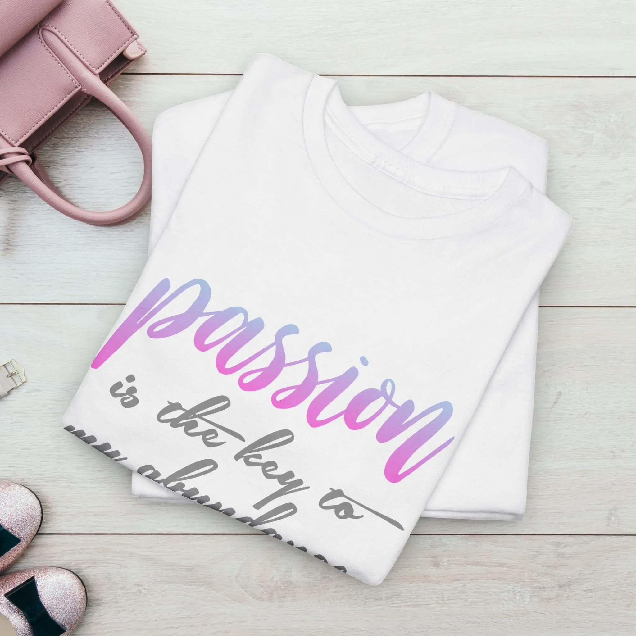 Passion is the Key Unisex Heavy Cotton Tee - Motivational T-Shirt for Inspiration and Abundance