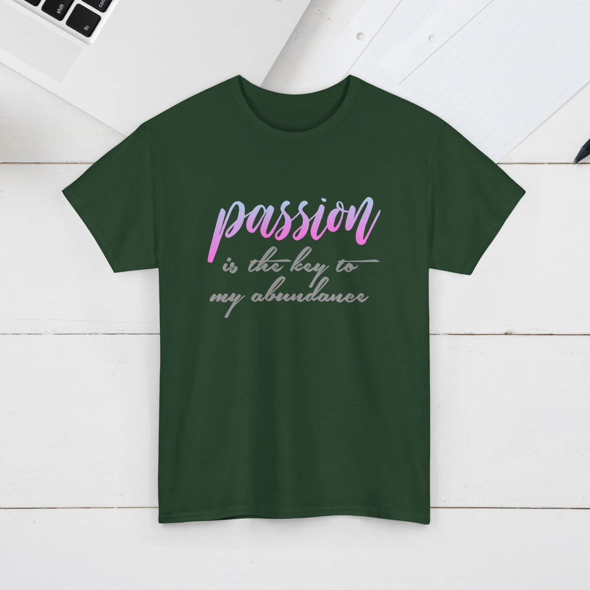 Passion is the Key Unisex Heavy Cotton Tee - Motivational T-Shirt for Inspiration and Abundance