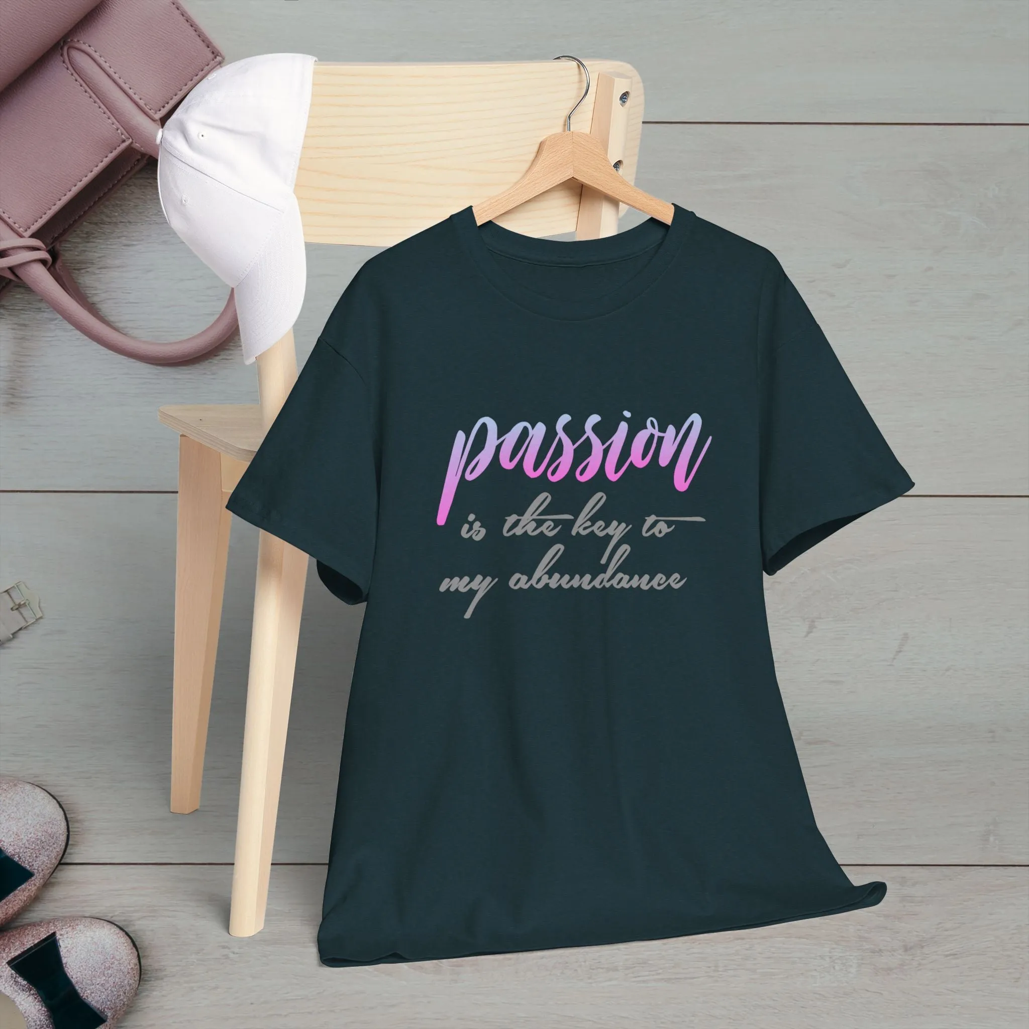 Passion is the Key Unisex Heavy Cotton Tee - Motivational T-Shirt for Inspiration and Abundance