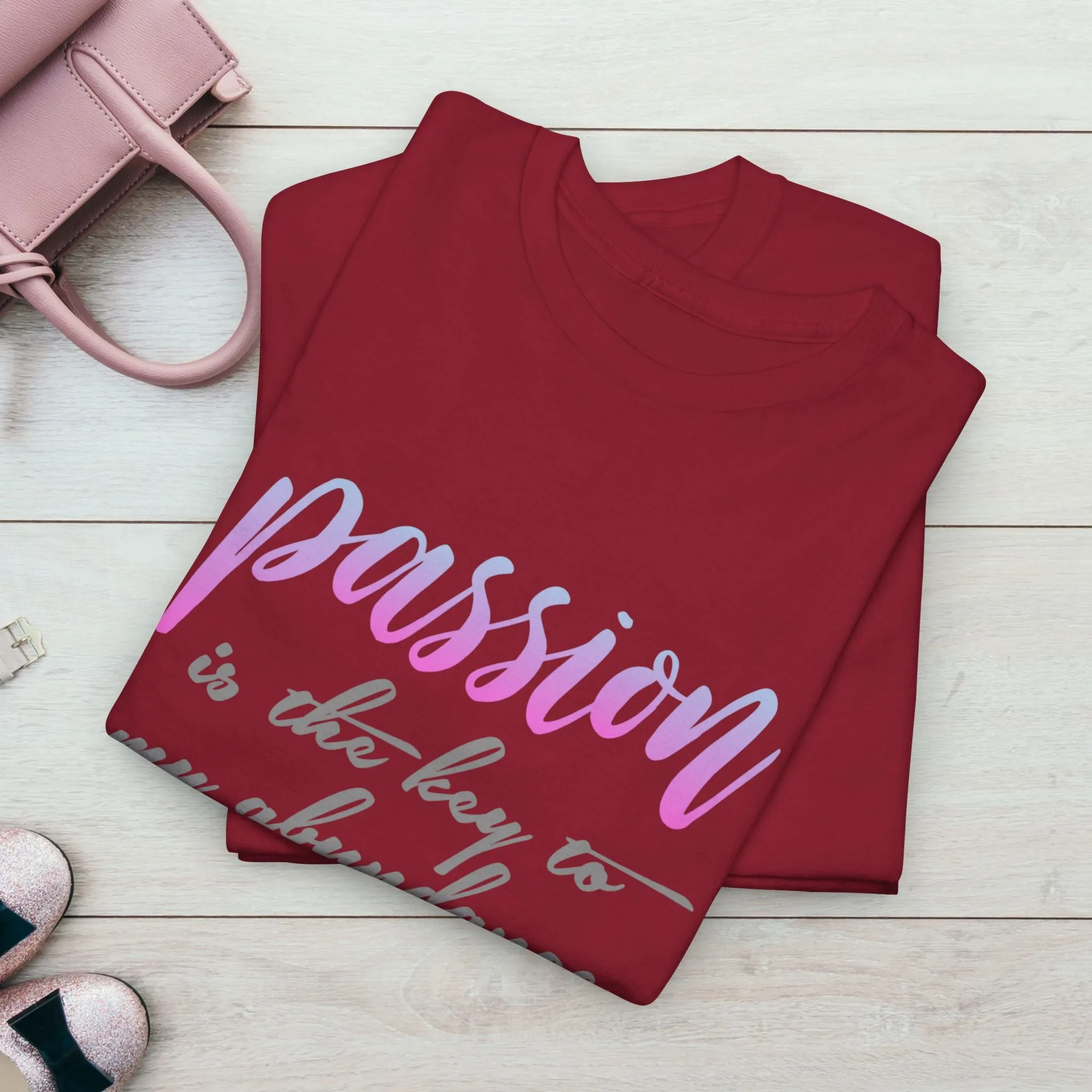 Passion is the Key Unisex Heavy Cotton Tee - Motivational T-Shirt for Inspiration and Abundance