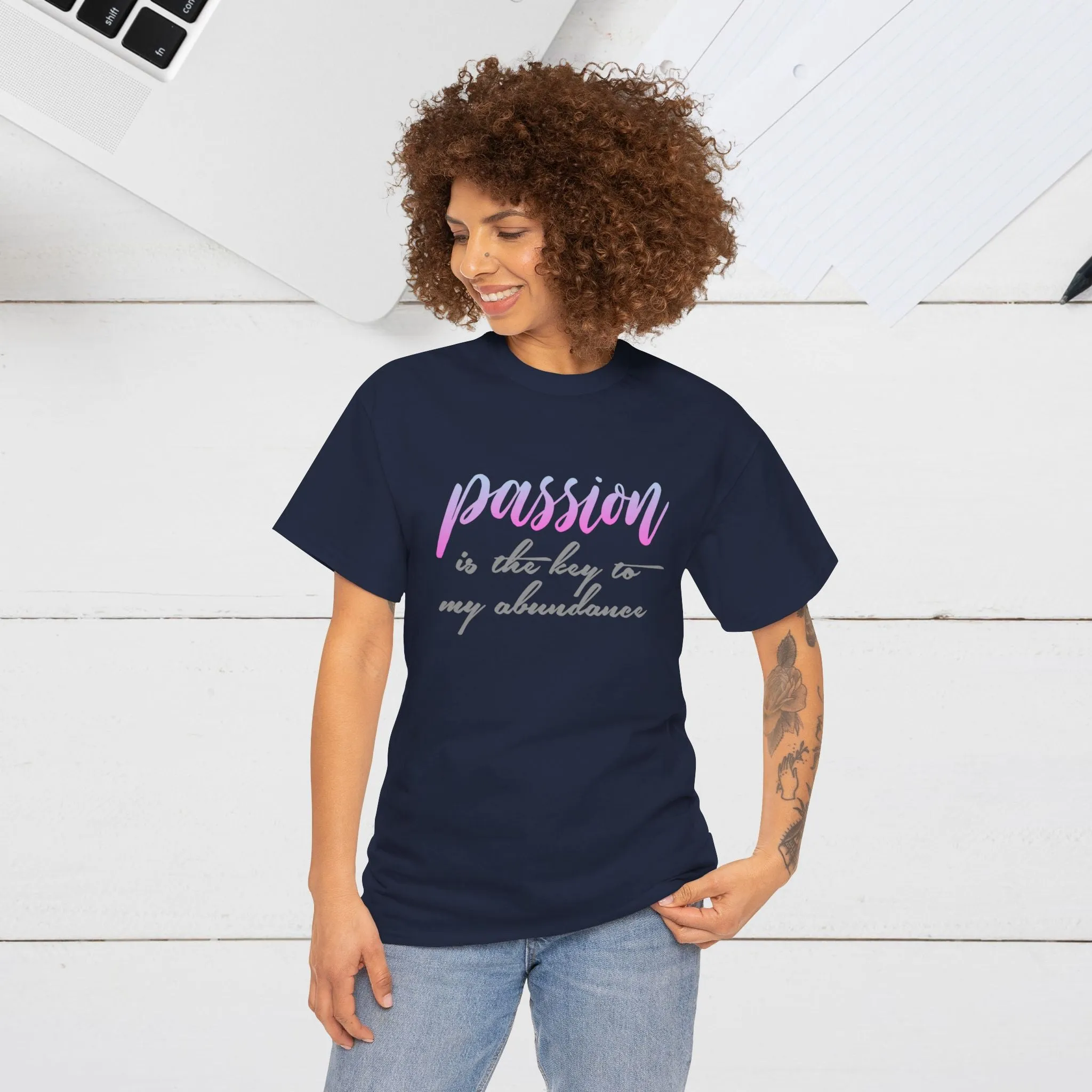 Passion is the Key Unisex Heavy Cotton Tee - Motivational T-Shirt for Inspiration and Abundance