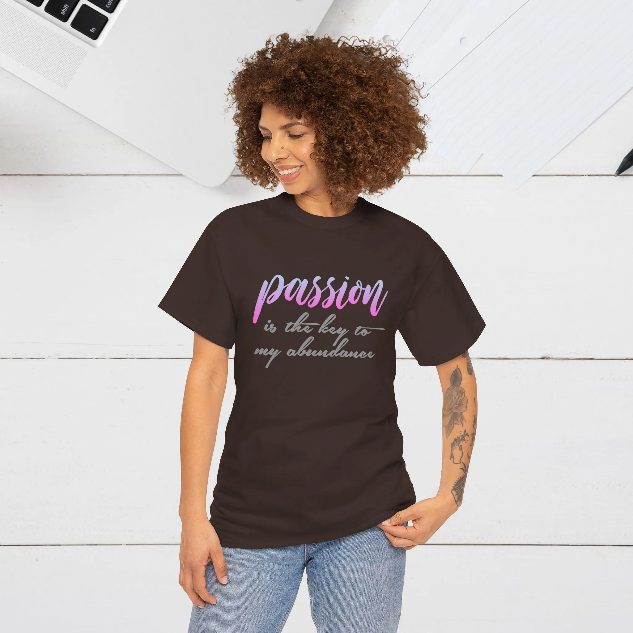 Passion is the Key Unisex Heavy Cotton Tee - Motivational T-Shirt for Inspiration and Abundance