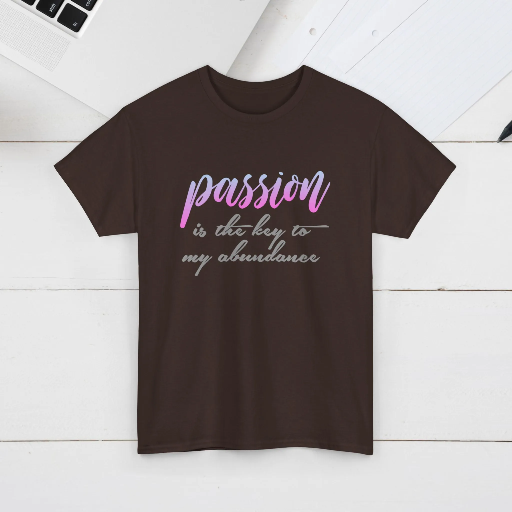 Passion is the Key Unisex Heavy Cotton Tee - Motivational T-Shirt for Inspiration and Abundance