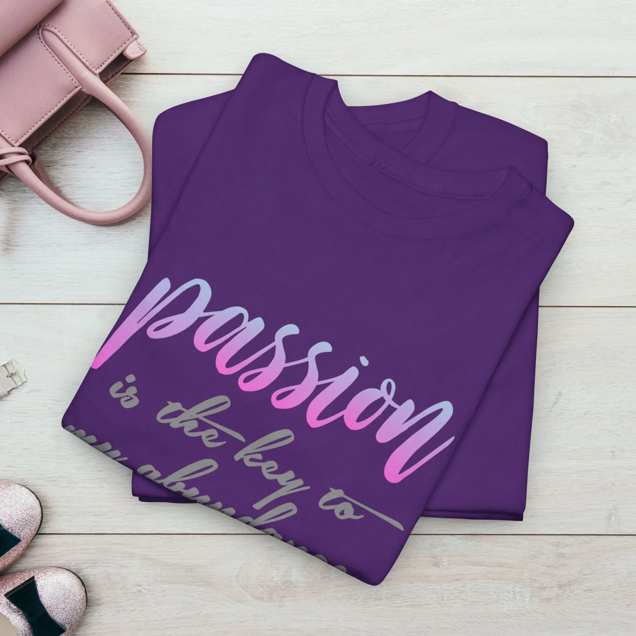 Passion is the Key Unisex Heavy Cotton Tee - Motivational T-Shirt for Inspiration and Abundance
