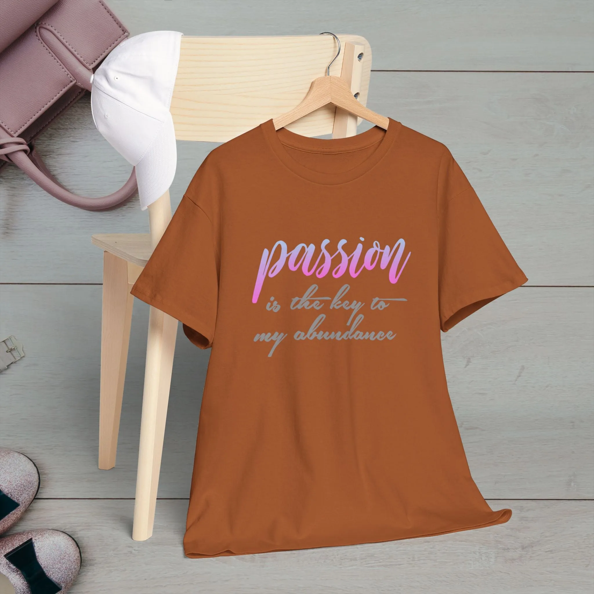 Passion is the Key Unisex Heavy Cotton Tee - Motivational T-Shirt for Inspiration and Abundance