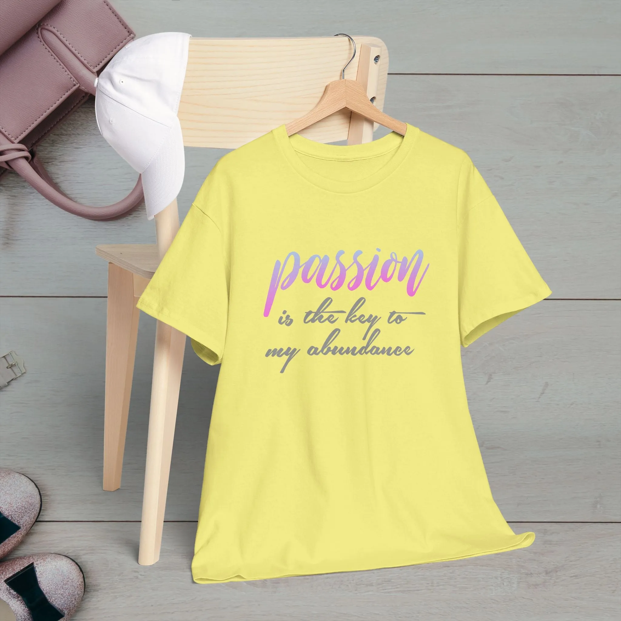 Passion is the Key Unisex Heavy Cotton Tee - Motivational T-Shirt for Inspiration and Abundance
