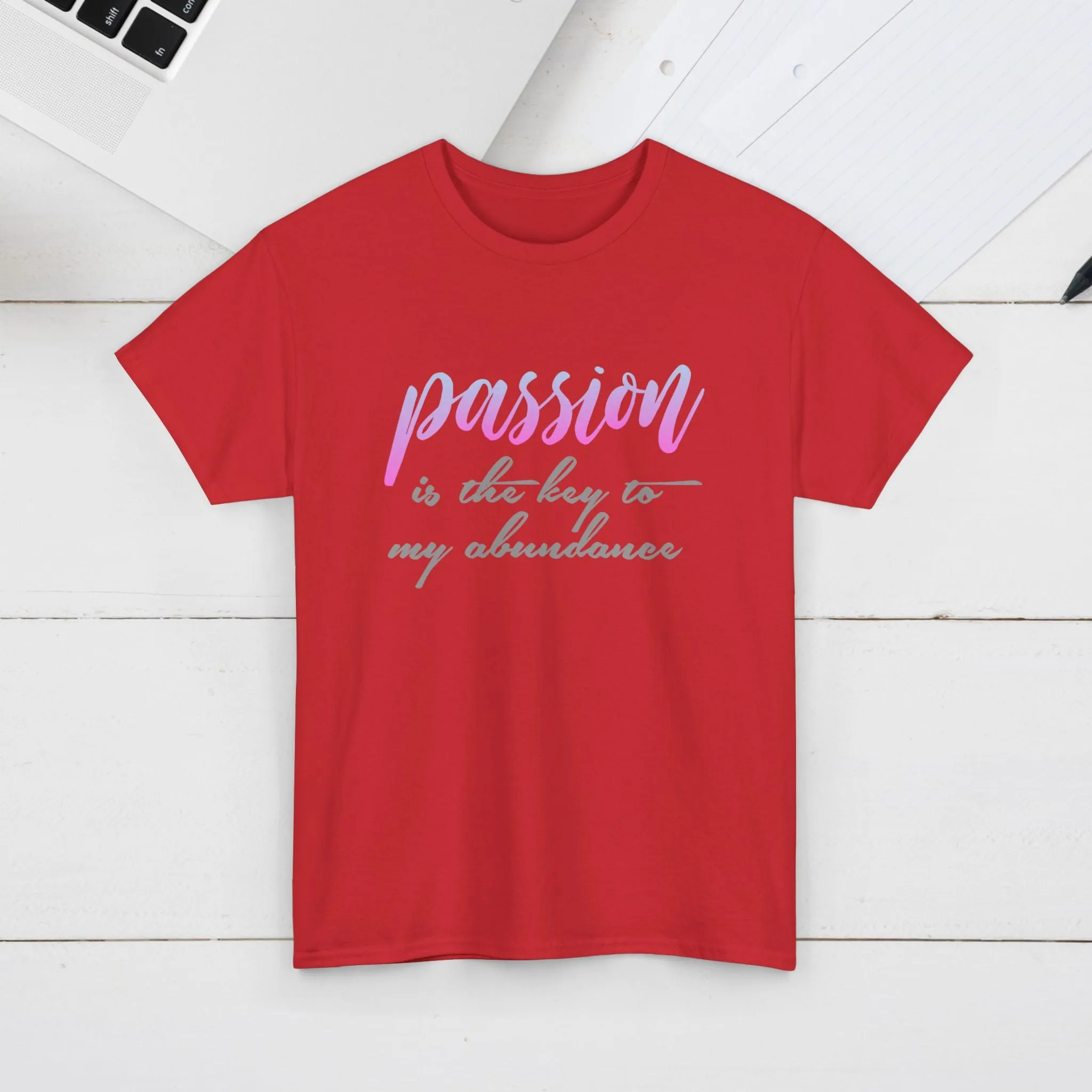 Passion is the Key Unisex Heavy Cotton Tee - Motivational T-Shirt for Inspiration and Abundance