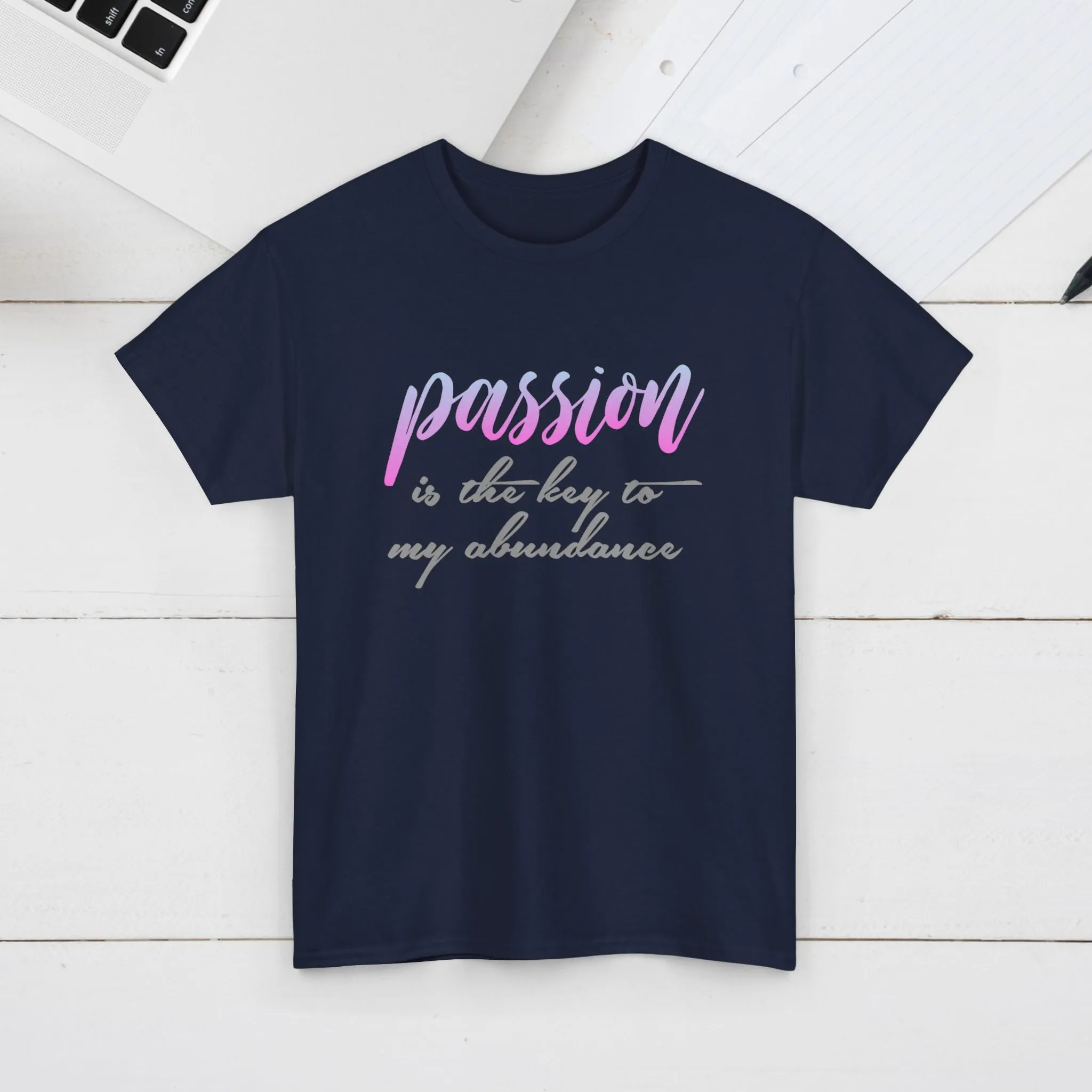 Passion is the Key Unisex Heavy Cotton Tee - Motivational T-Shirt for Inspiration and Abundance