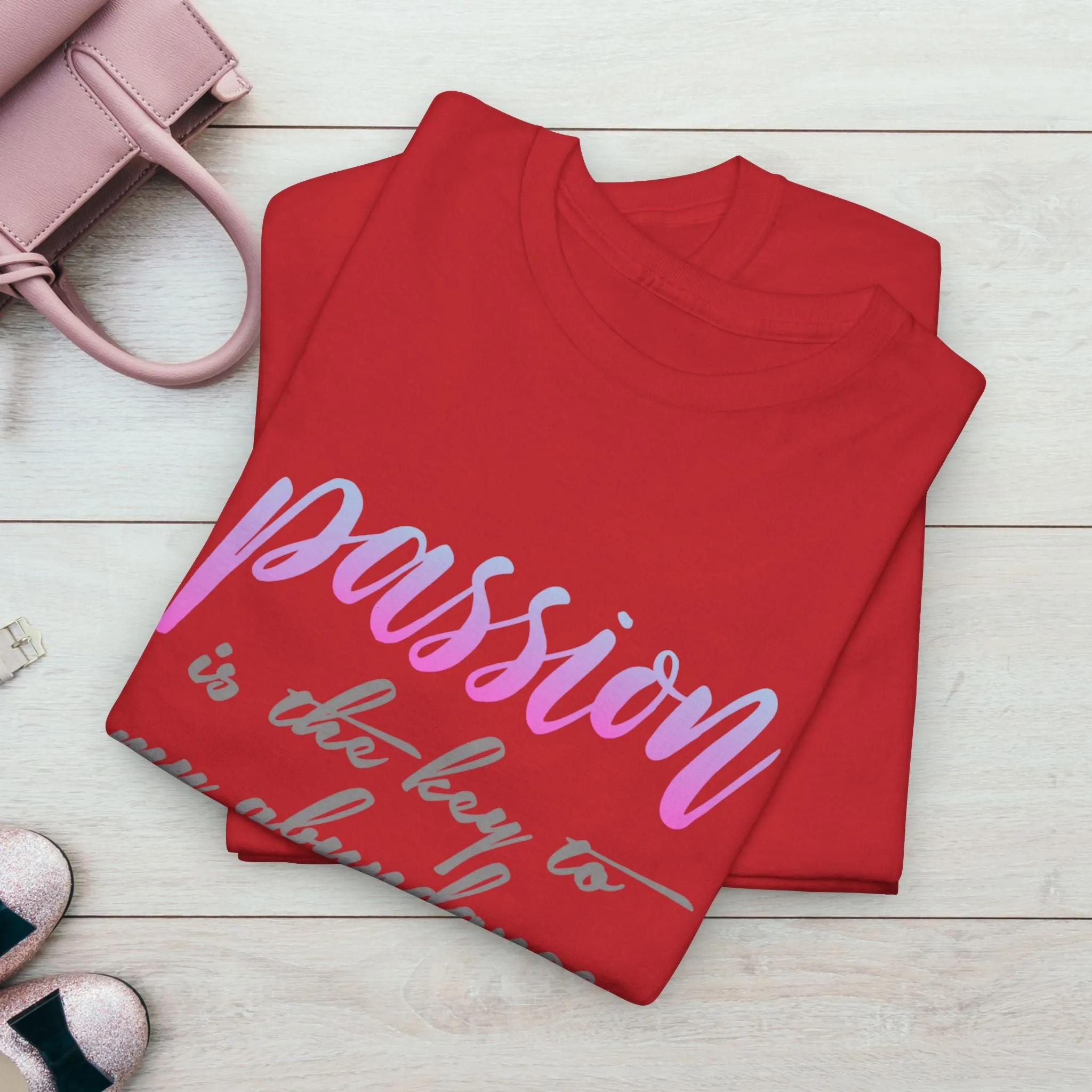 Passion is the Key Unisex Heavy Cotton Tee - Motivational T-Shirt for Inspiration and Abundance