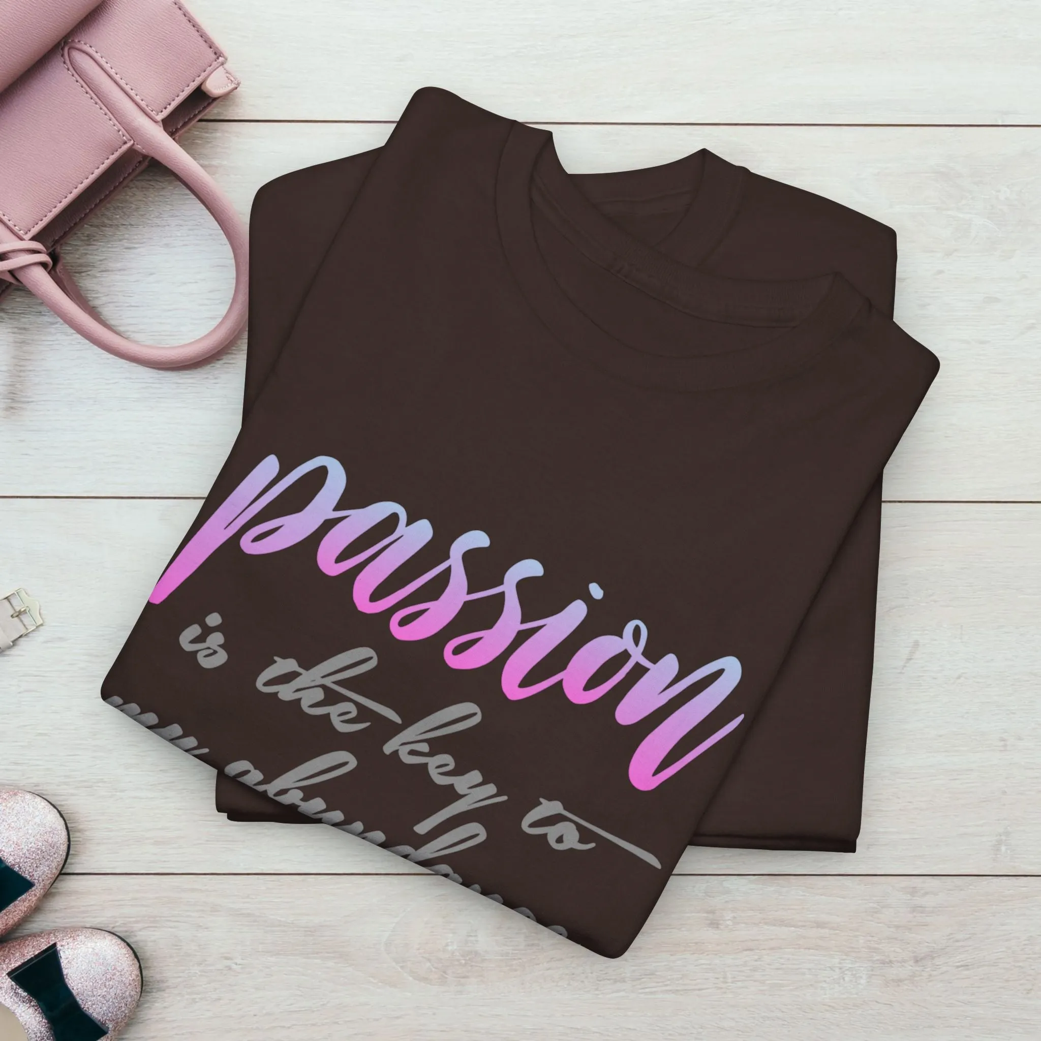 Passion is the Key Unisex Heavy Cotton Tee - Motivational T-Shirt for Inspiration and Abundance