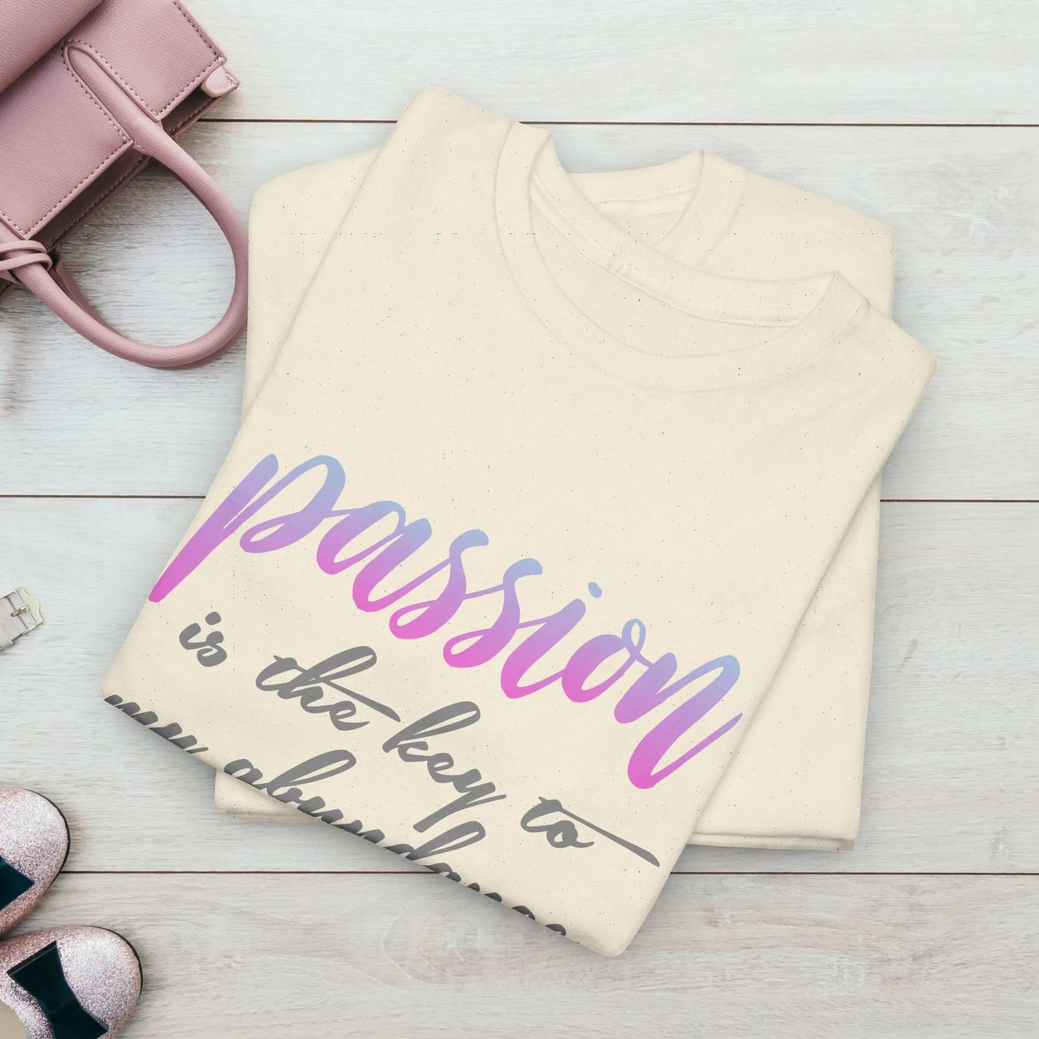 Passion is the Key Unisex Heavy Cotton Tee - Motivational T-Shirt for Inspiration and Abundance