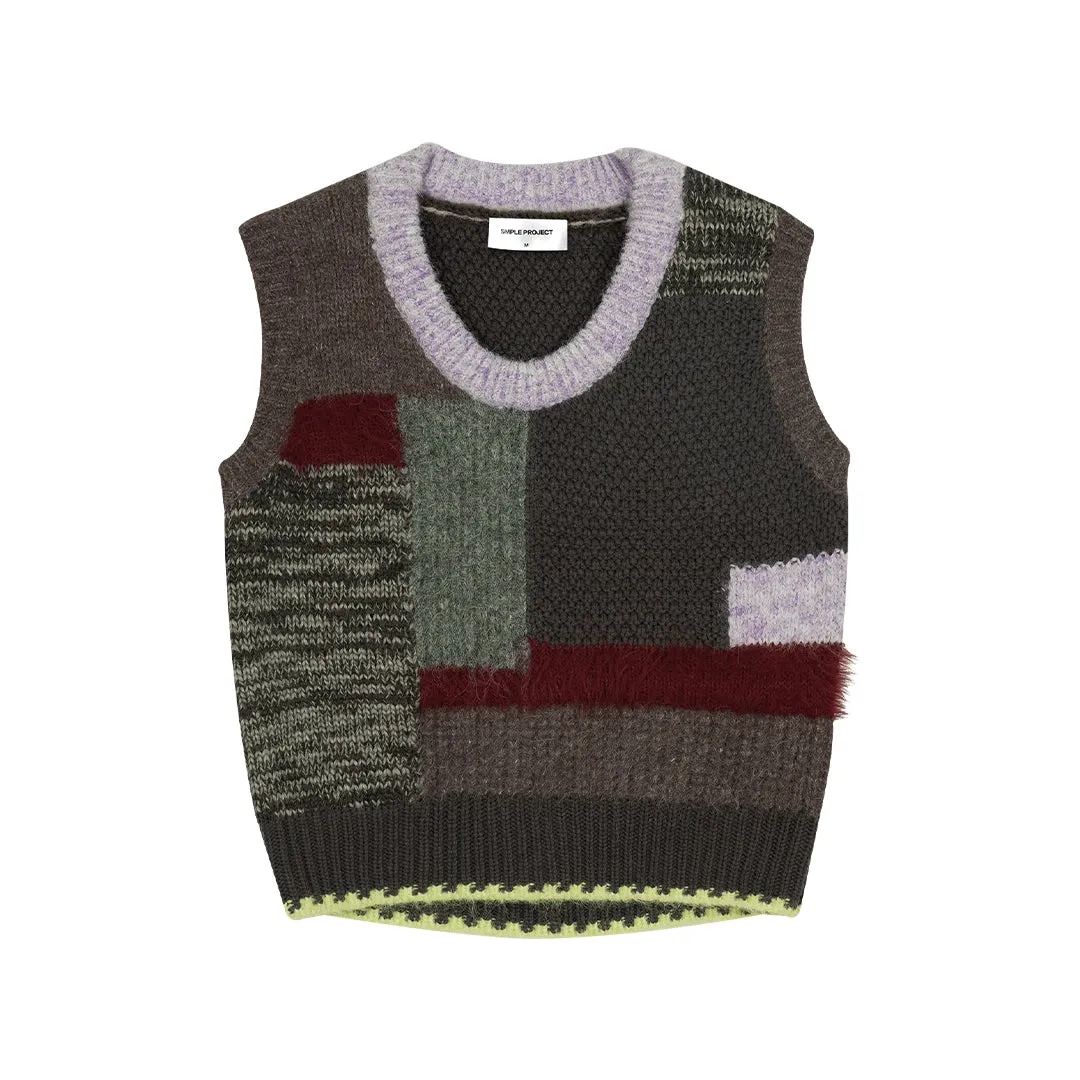 Patchwork Knit Vest