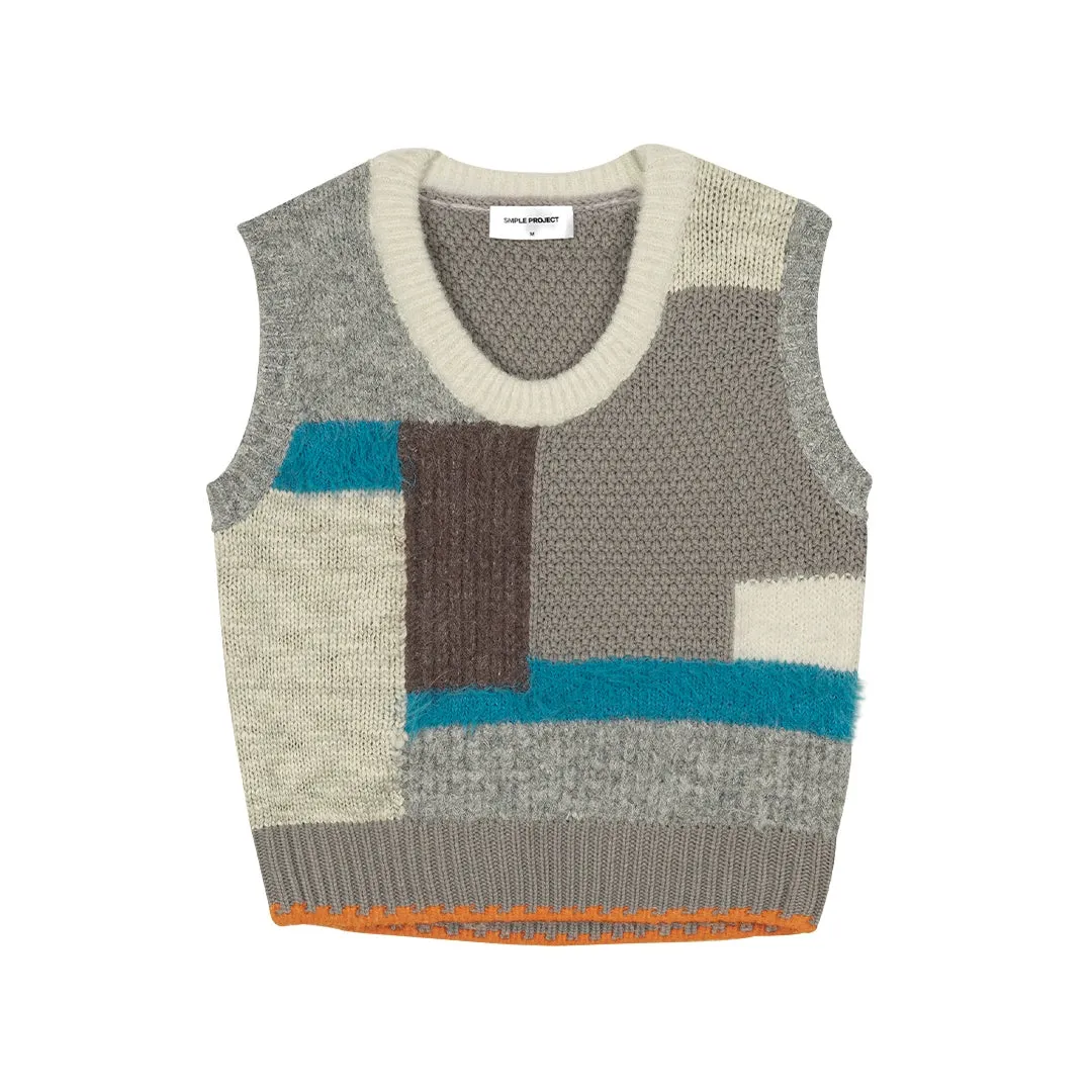 Patchwork Knit Vest