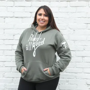 Peace   All Good Hooded Sweatshirt - Olive