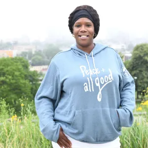 Peace   All Good Hooded Sweatshirt - Slate