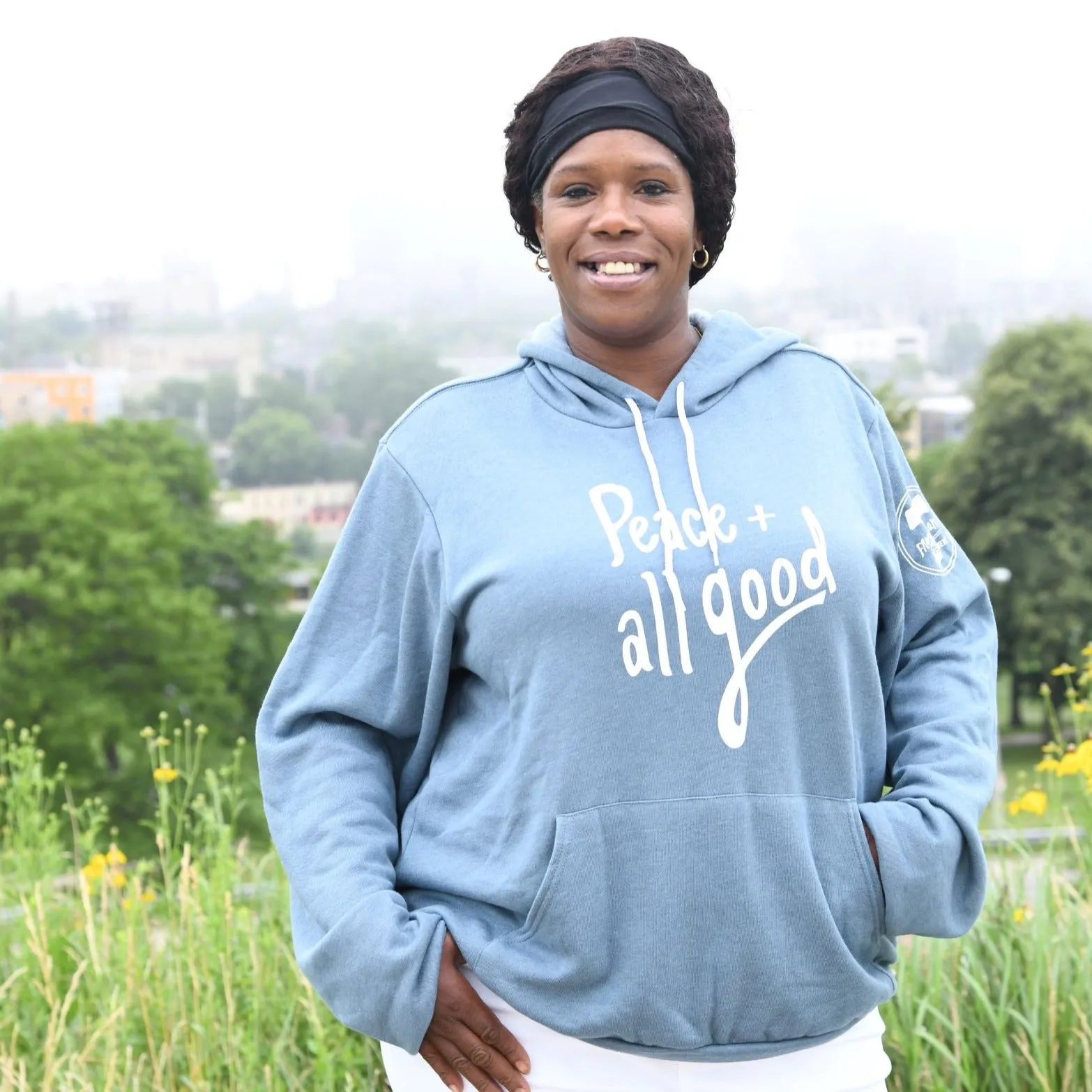 Peace   All Good Hooded Sweatshirt - Slate