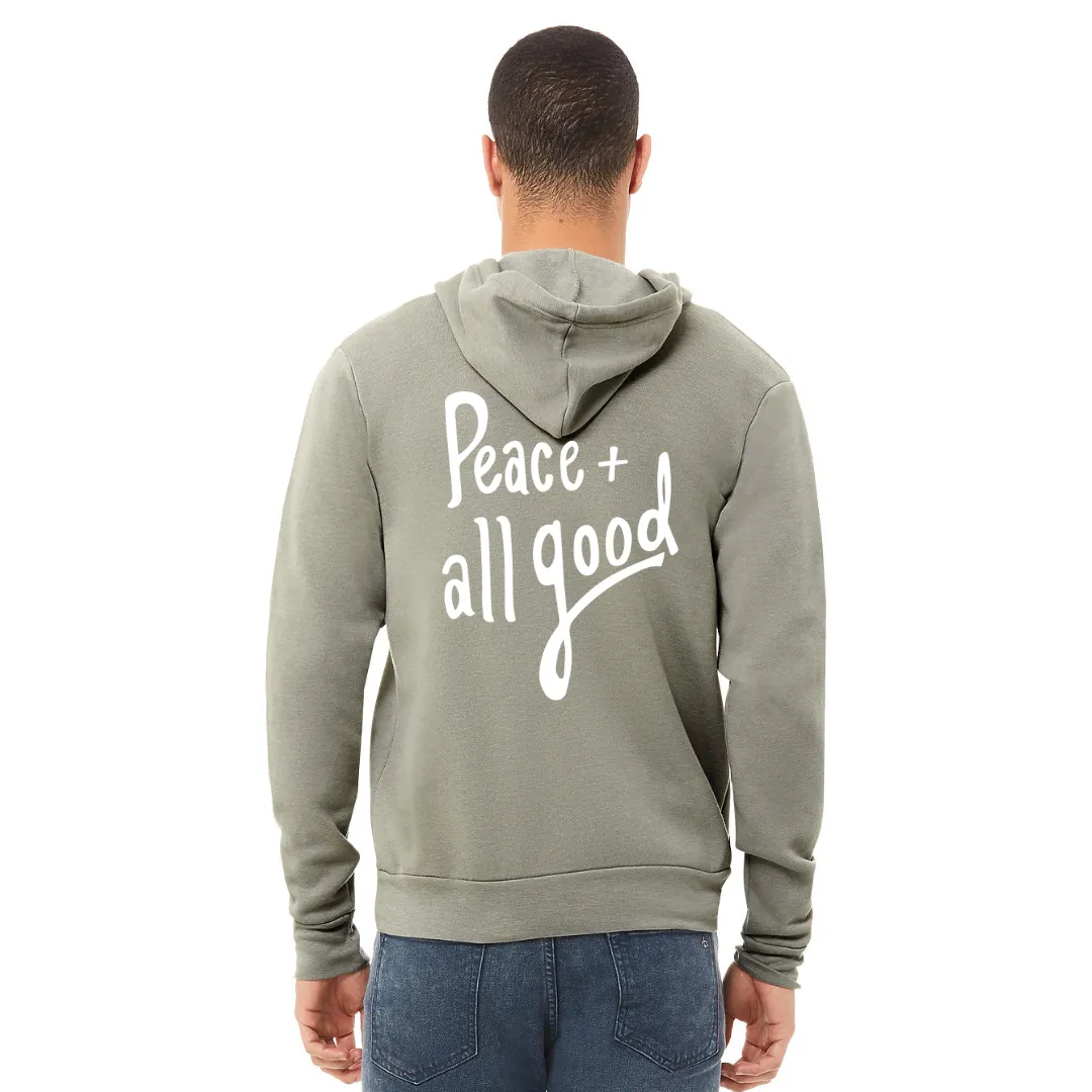 Peace   All Good - Zip Up - Stone